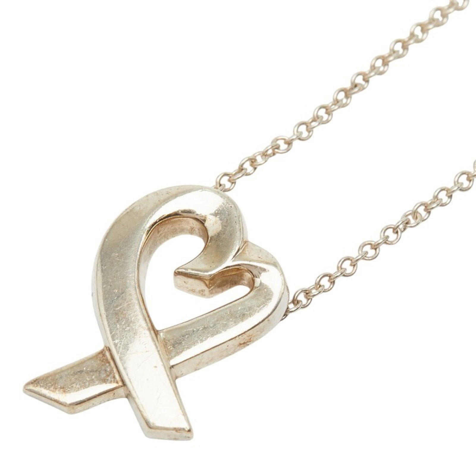Tiffany & Co. Paloma Picasso Loving Heart Chain Pendant Necklace Sv925 Silver Women'S.: Tiffany & Co. Paloma Picasso Loving Heart Chain Pendant Necklace Sv925 Silver Women'S. Tiffany & Co. Paloma Picasso Loving Heart Chain Pendant Necklace in sterling silver (925) features a striking des