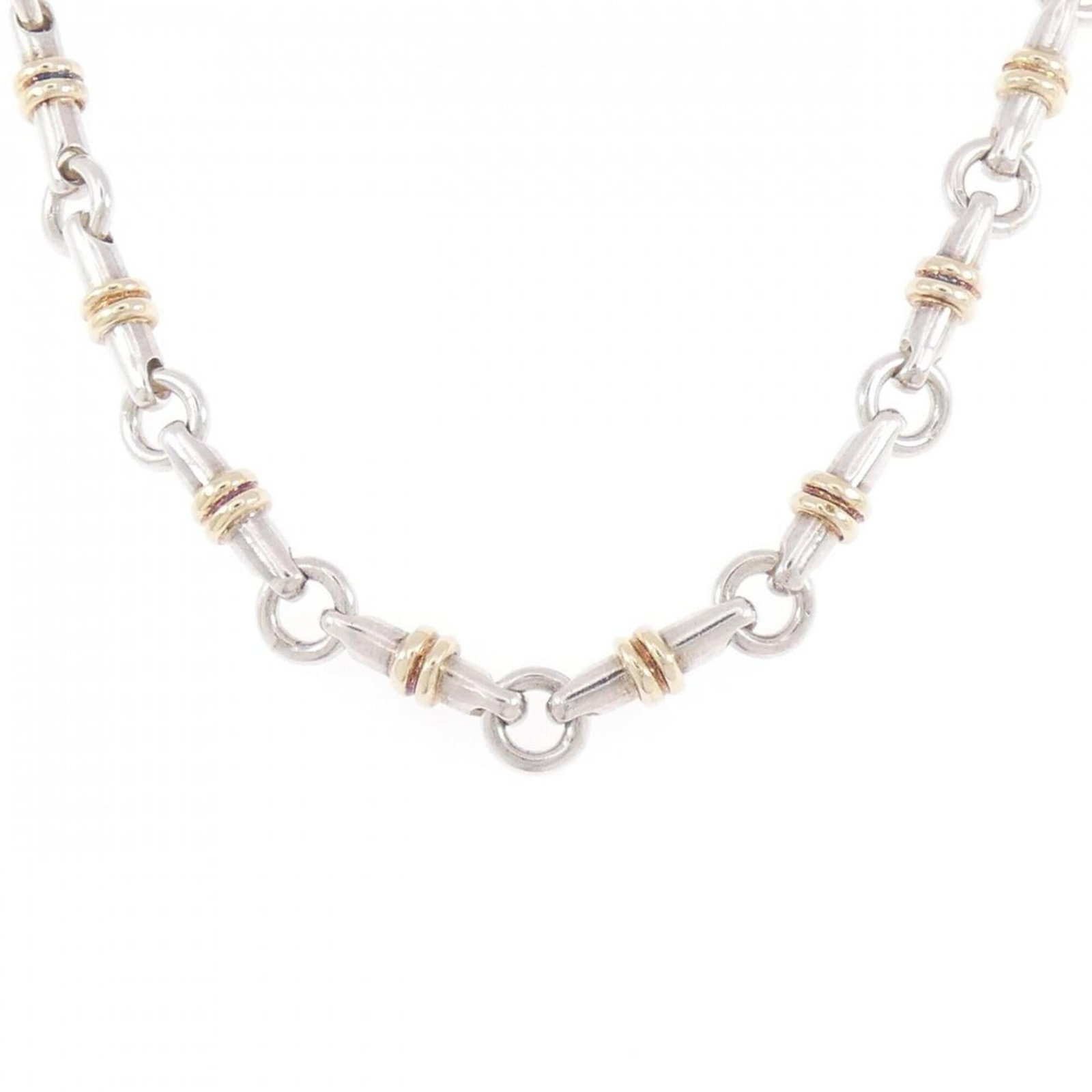 Tiffany & Co. 925 750Yg Necklace: Tiffany & Co. 925 750Yg Necklace Tiffany & Co. 925 750Yg Necklace features a beautiful combination of silver 925 and yellow gold (18K) for a luxurious look. The necklace boasts a 42 cm / 16.53'' neck