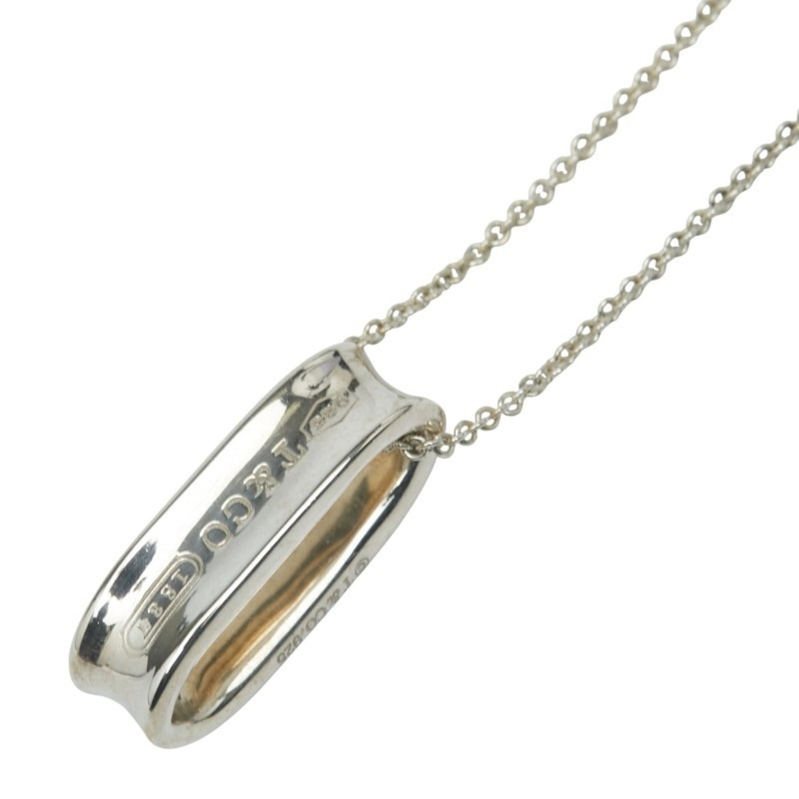 Silver Oval Necklace Women Sterling 925 In Co Tiffany & 1837: Silver Oval Necklace Women Sterling 925 In Co Tiffany & 1837 Silver Oval Necklace Women Sterling 925 In Co Tiffany & 1837 features an elegant oval pendant set in sterling silver, measuring 26.1mm x 7.