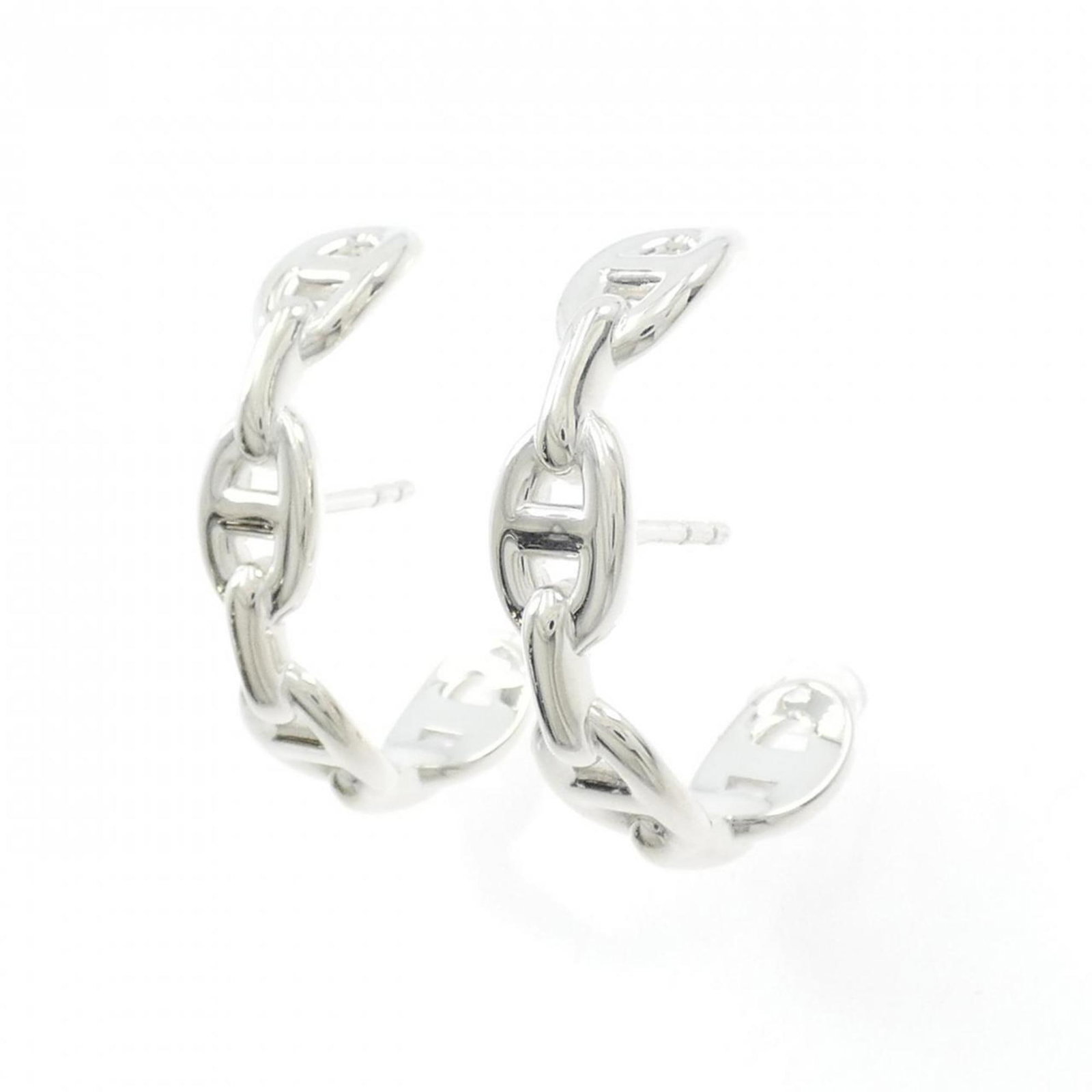 Hermes 925 Silver Earrings Stud - 2