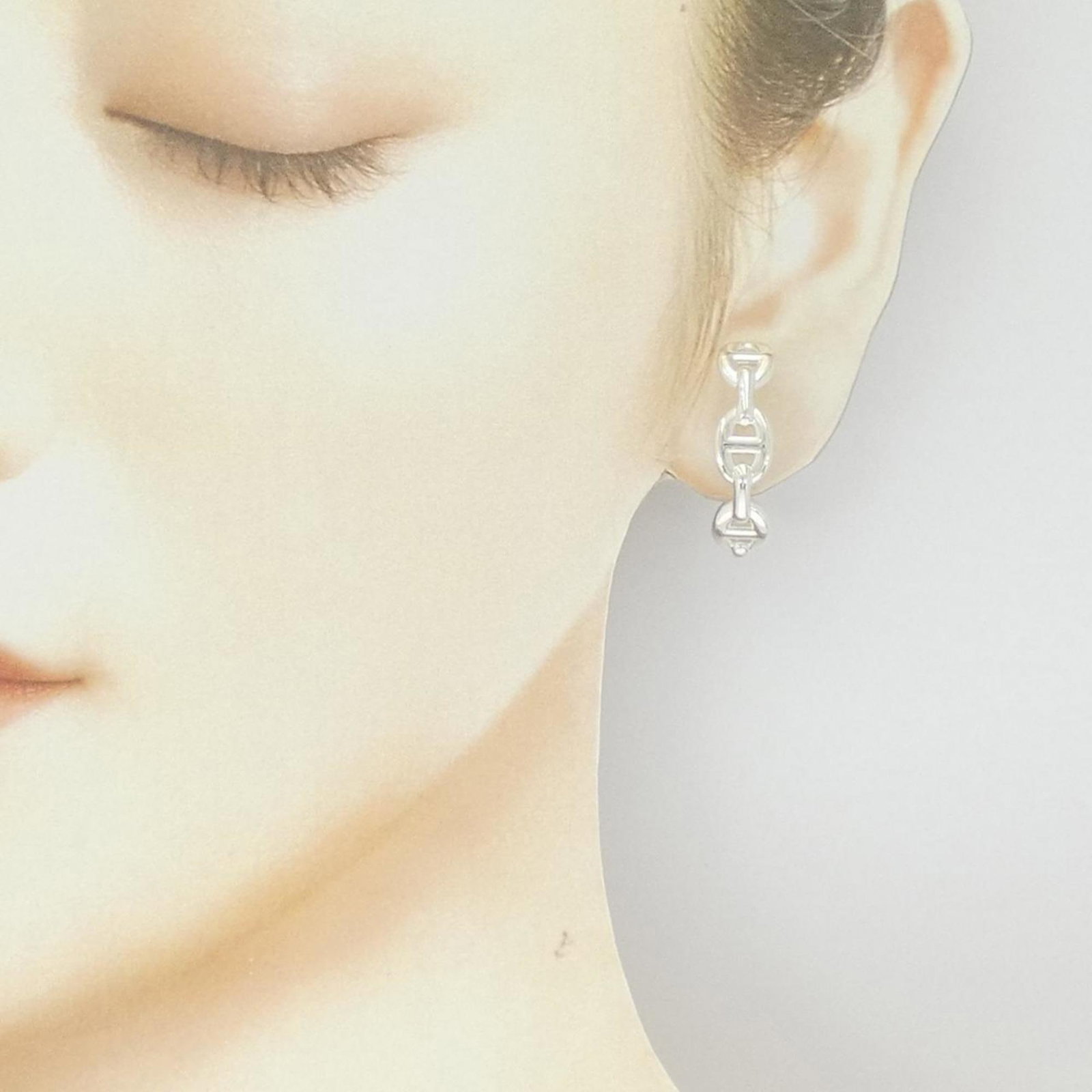 Hermes 925 Silver Earrings Stud - 4