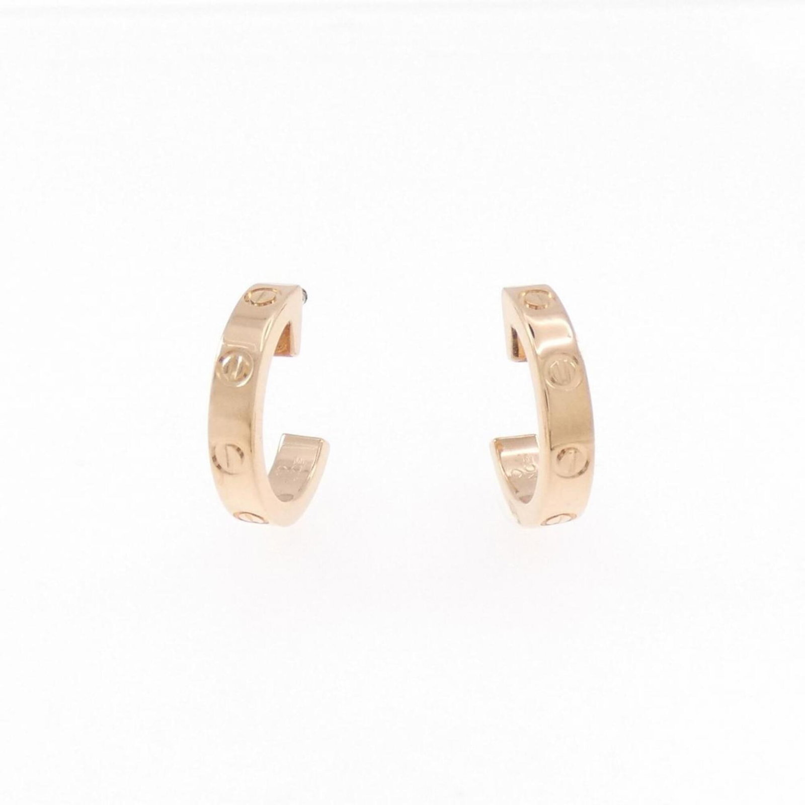 Pink Gold Cartier Hoop Earrings 18K (1 of 4)