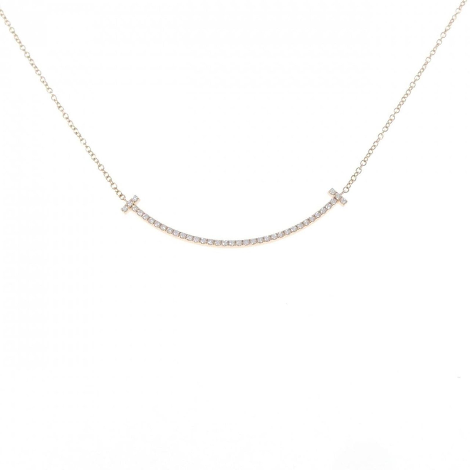 Smile of Tiffany T Necklace Small: Smile of Tiffany T Necklace Small Pink Gold (18K) Tiffany Necklace Type Pendant Features a Diamond Stone, Available in Small Size. Item Specifics: Brand: Tiffany Necklace Type: Necklace Pendant Type: 
