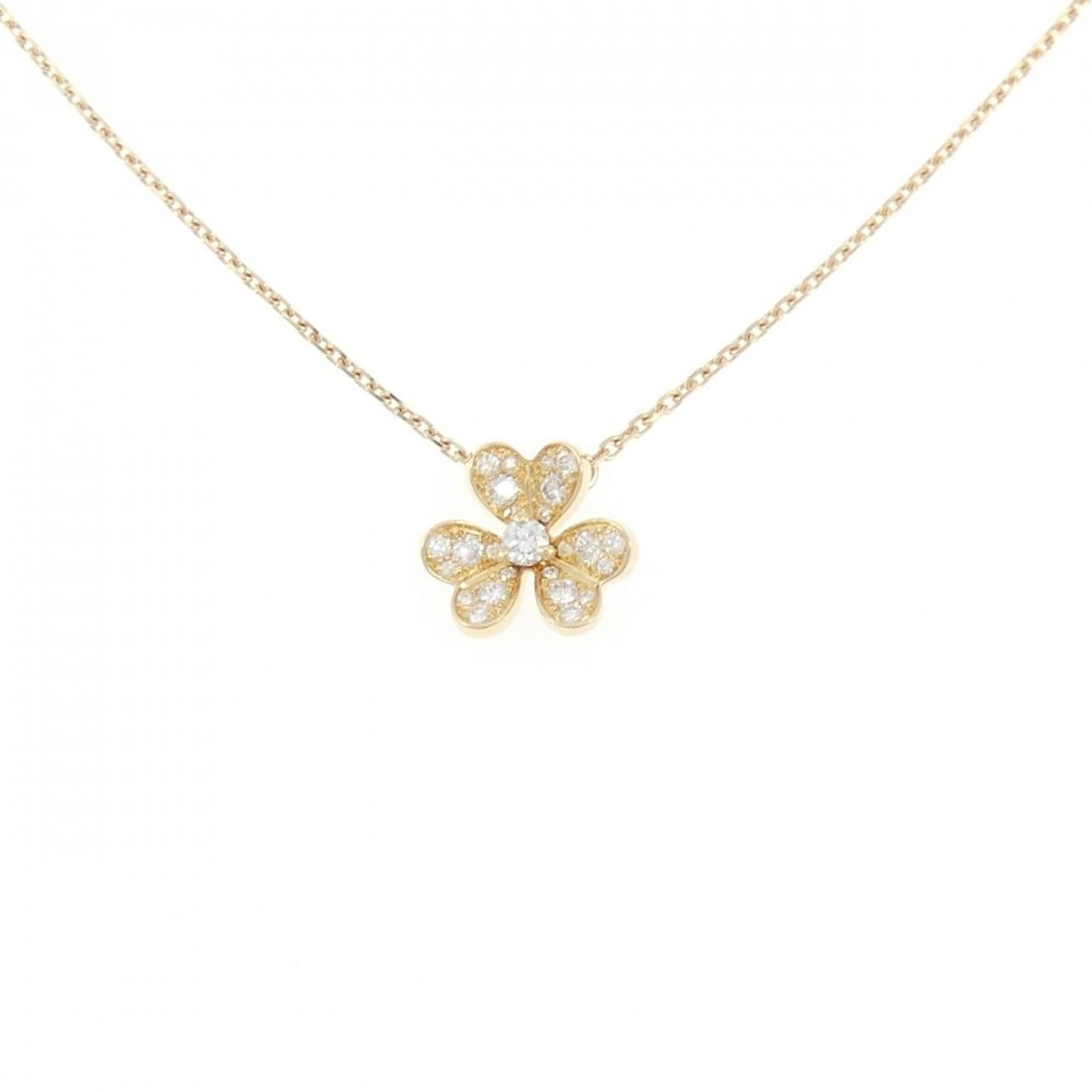 Arpels Frivole Van Cleef Mini Necklace: Arpels Frivole Van Cleef Mini Necklace Yellow Gold (18K) Arpels Frivole Van Cleef Mini Necklace features a diamond pendant, set in a delicate yellow gold chain with a 38-40 cm circumference. The