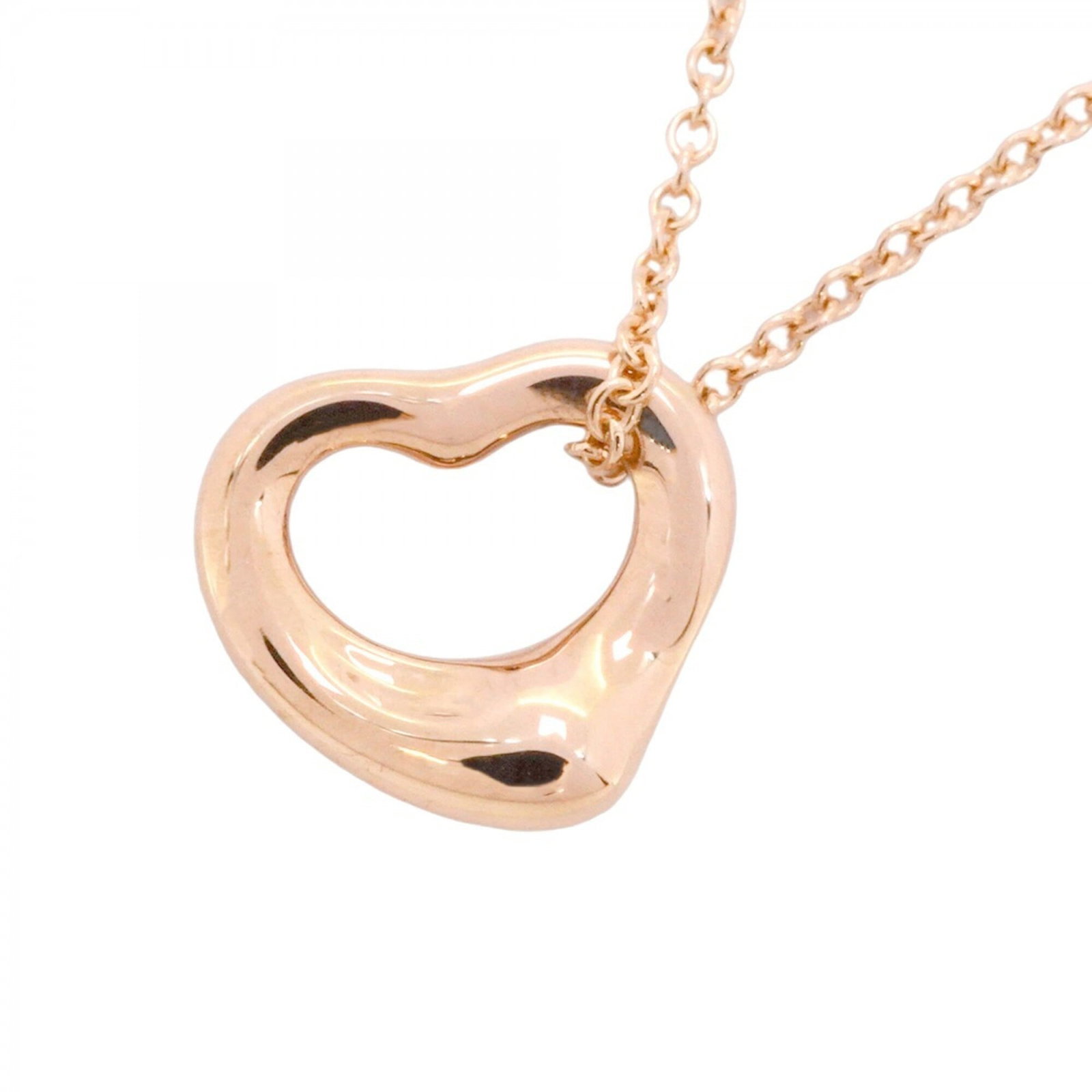 Women's heart necklace pink gold 18k Tiffany: Women's heart necklace pink gold 18k Tiffany Pink gold 18k Tiffany necklace with a heart pendant, available in a 40.5 cm / 15.94'' circumference, featuring a 10mm x 11.1mm pendant size. The necklace