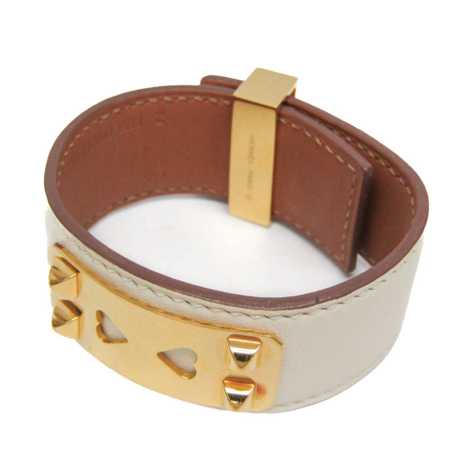 Metal leather bangle Hermes - 2