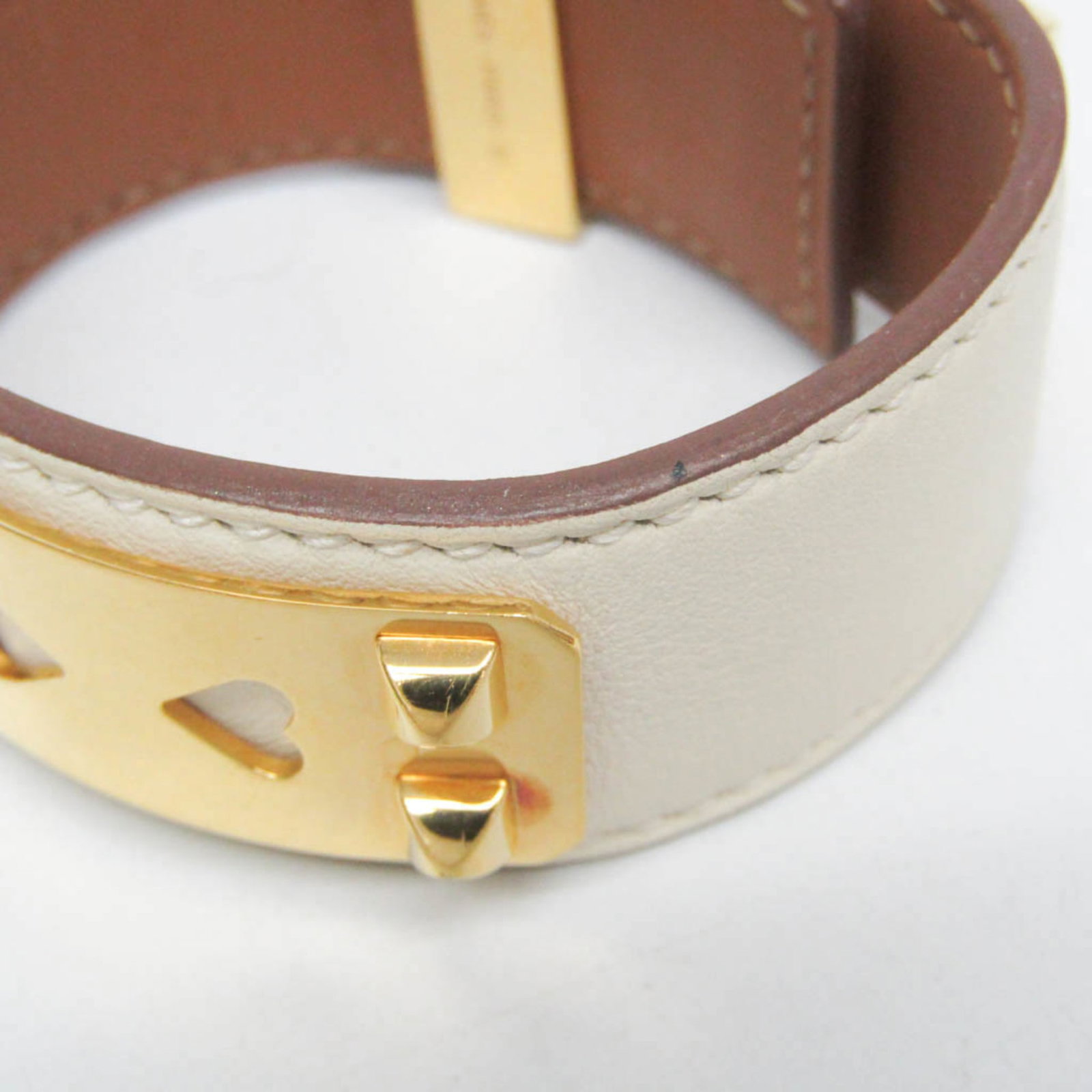 Metal leather bangle Hermes - 4