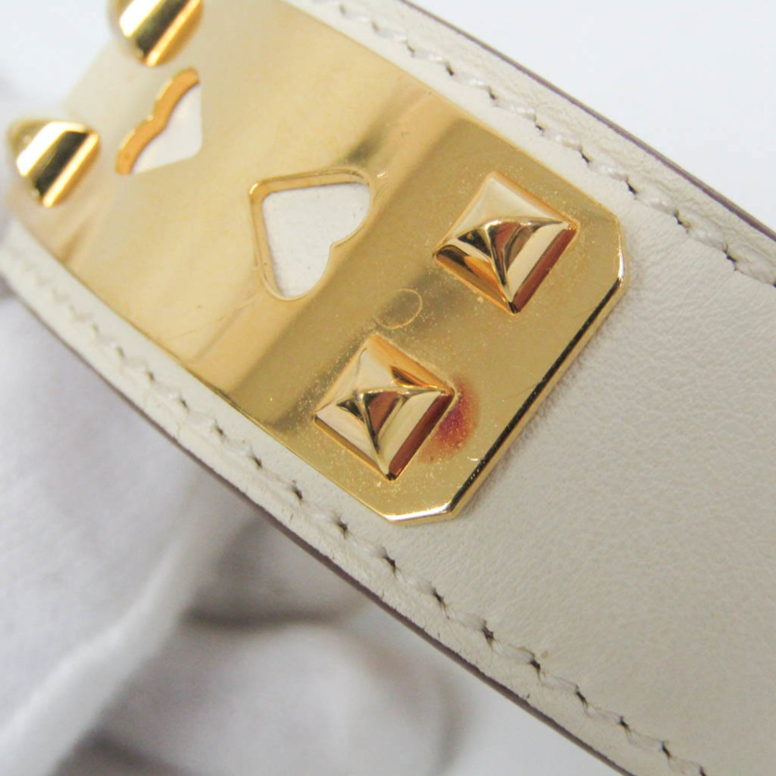 Metal leather bangle Hermes - 8