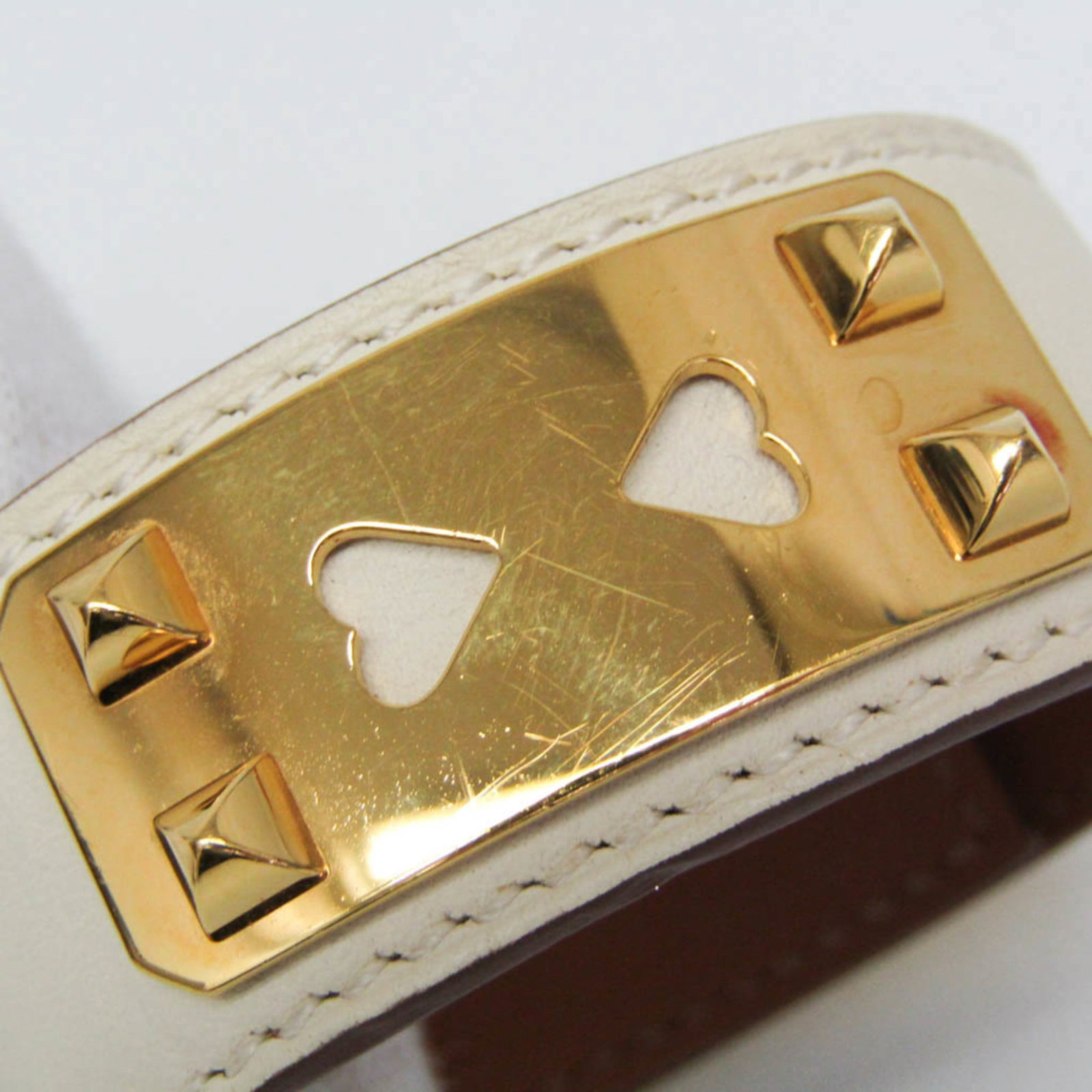 Metal leather bangle Hermes - 9