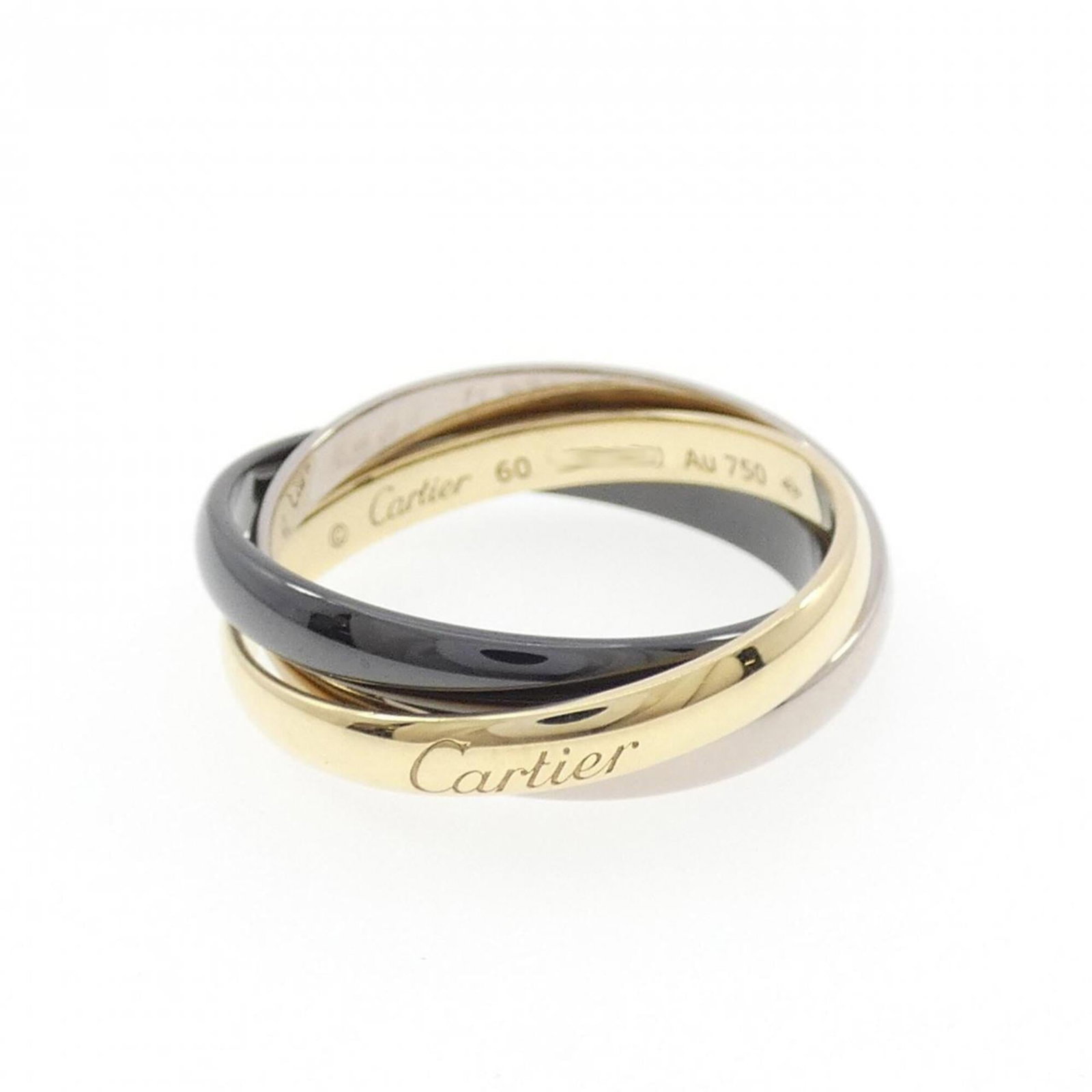 Cartier Band Ring Ceramic Pink Gold (18K) Yellow Gold (18K): Cartier Band Ring Ceramic Pink Gold (18K) Yellow Gold (18K) Cartier Band Ring Ceramic Pink Gold (18K) Yellow Gold (18K) - A pre-owned Cartier band ring featuring ceramic and pink gold (18K)