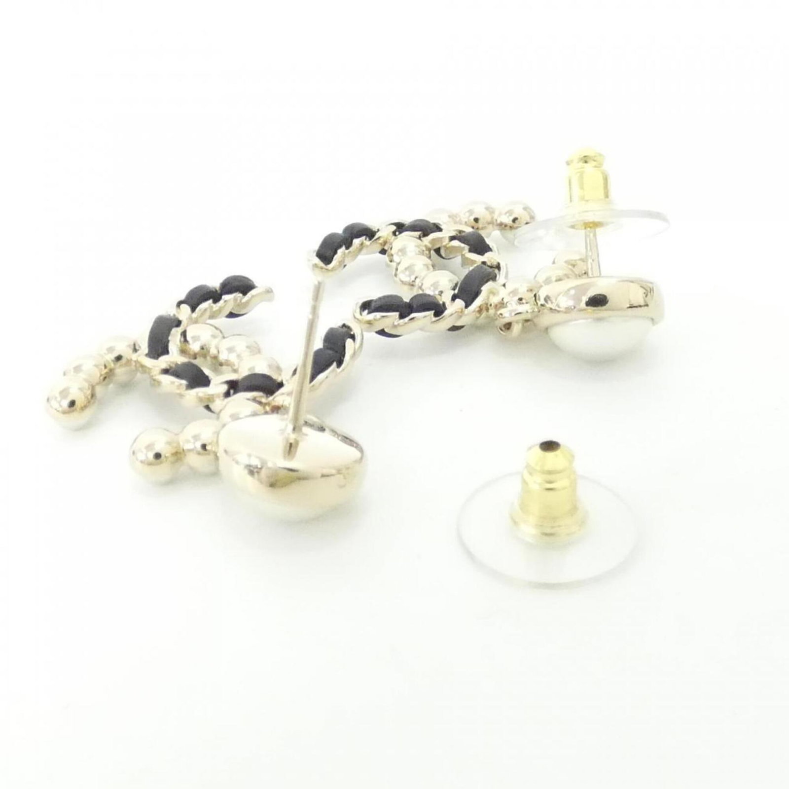 Chanel Stud Earrings Leather - 3