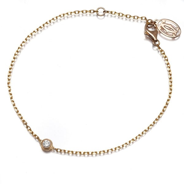 Cartier Bracelet Diamond D'Amour Sm 18K 750 Rose Gold: Cartier Bracelet Diamond D'Amour Sm 18K 750 Rose Gold Cartier's d'Amour collection showcases elegant sophistication with this Rose Gold bracelet featuring a natural diamond. The 18k metal purity adds