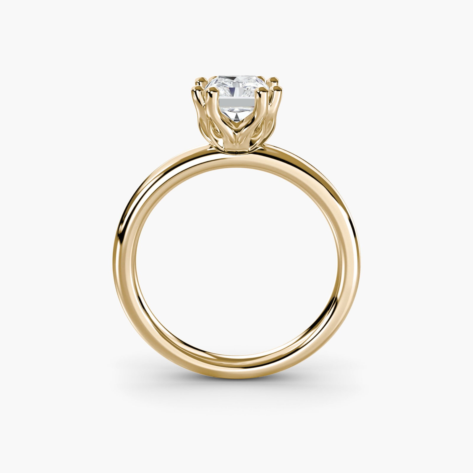 Solitaire Radiant 14Kt Yellow Gold Ring Setting (1 of 5)