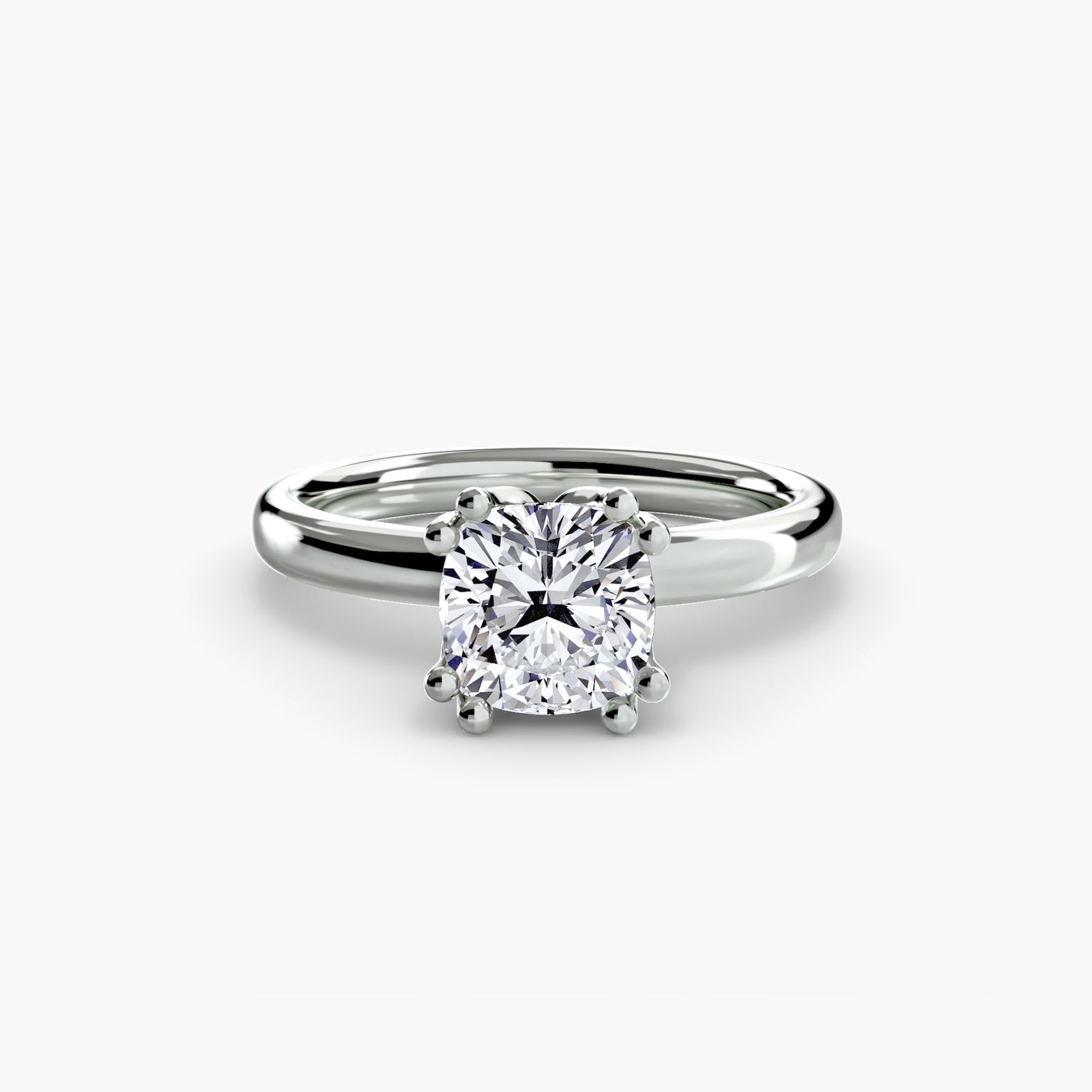 Solitaire Cushion 950 Platinum Ring Setting - 2