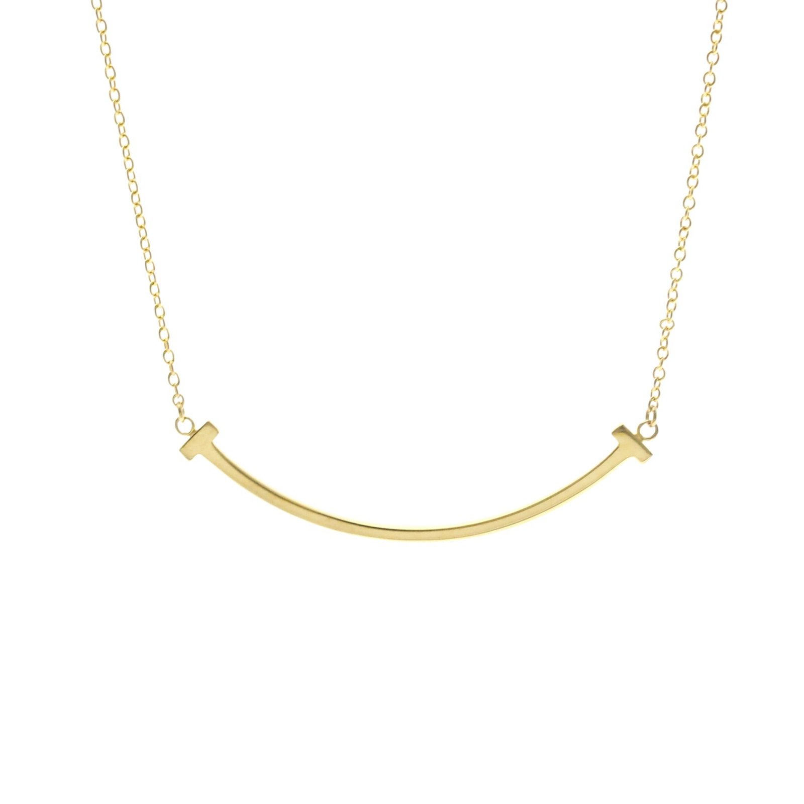Tiffany T Smile Necklace Small Yellow Gold (18K) No Stone Womenmen Fashion Pendant Necklace (Gold): Tiffany T Smile Necklace Small Yellow Gold (18K) No Stone Womenmen Fashion Pendant Necklace (Gold) Small Yellow Gold (18K) Tiffany T Smile Necklace is a fashion-forward pendant necklace featuring a