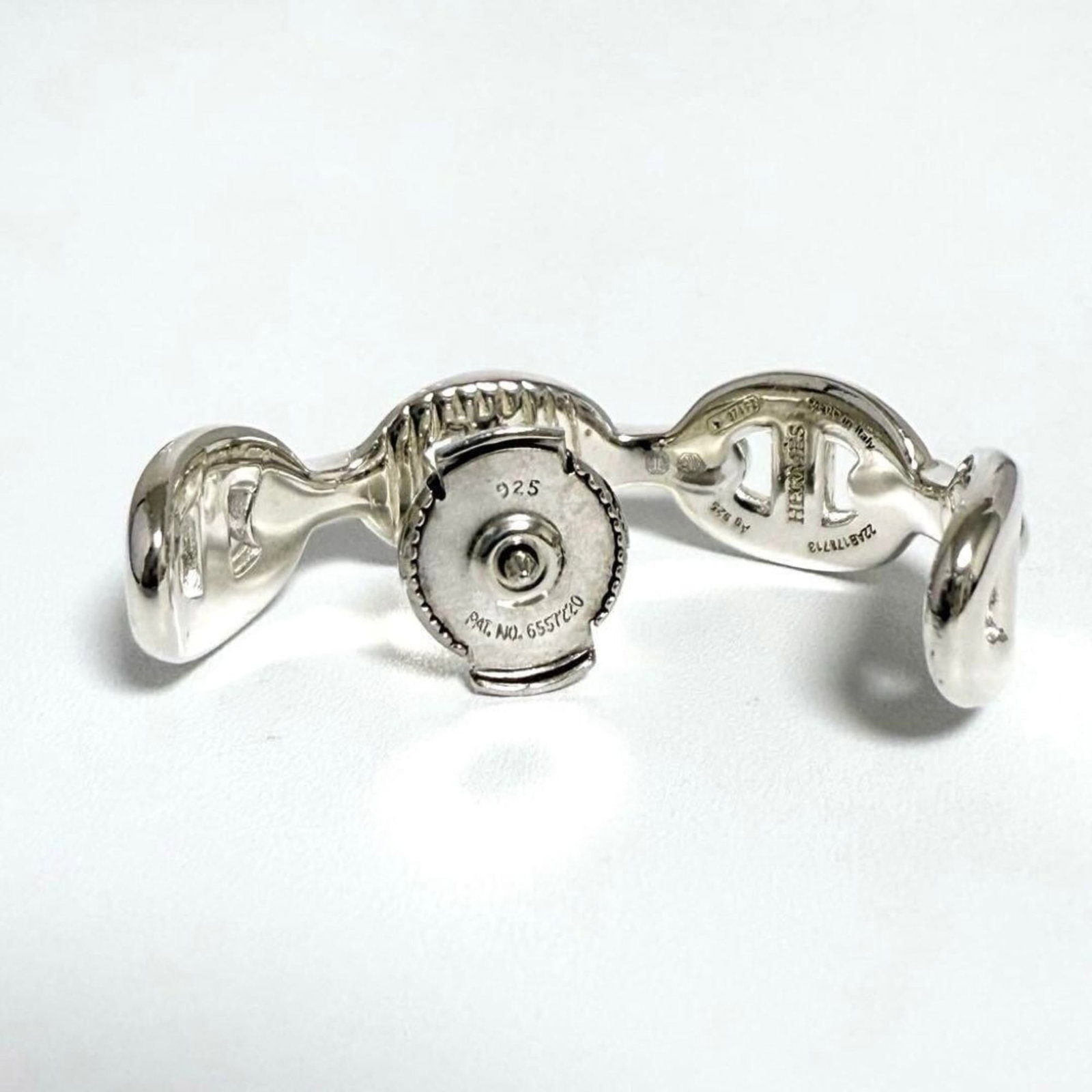Hermes 925 Silver Earrings Stud - 4
