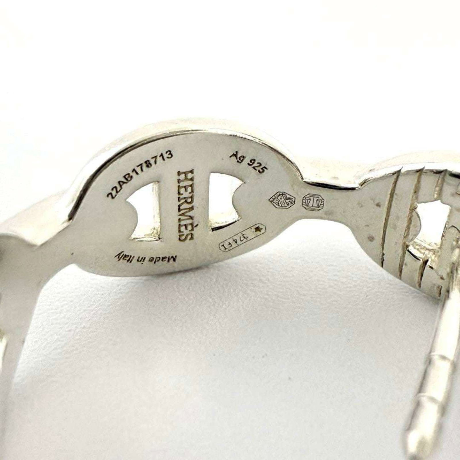 Hermes 925 Silver Earrings Stud - 8