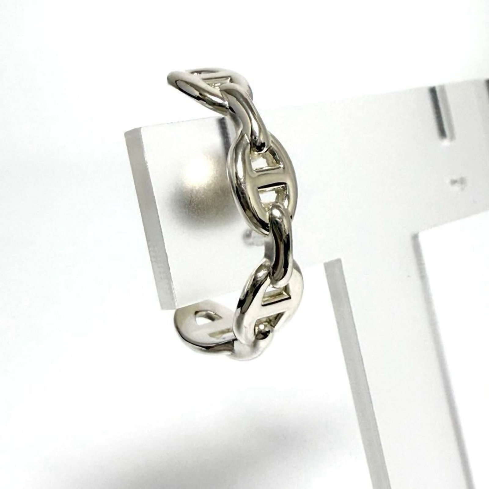 Hermes 925 Silver Earrings Stud - 9