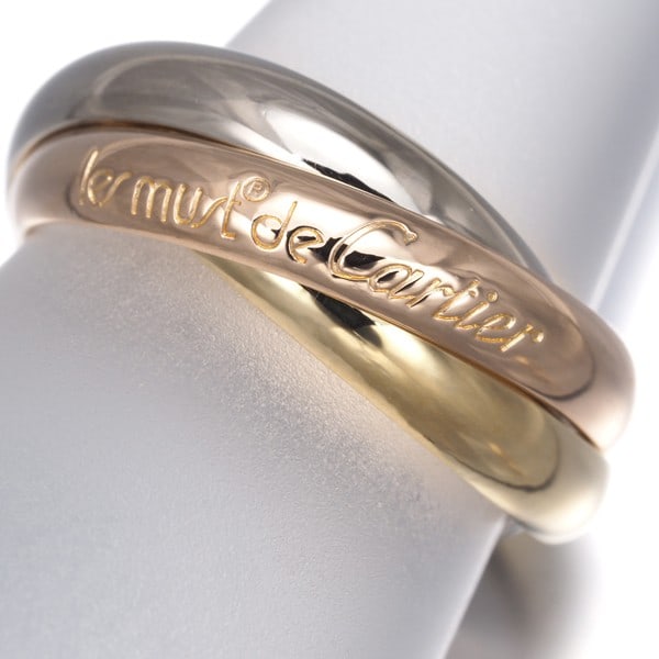 Cartier classic rose gold yellow white 18k trinity ring eu56 3color. (1 of 4)