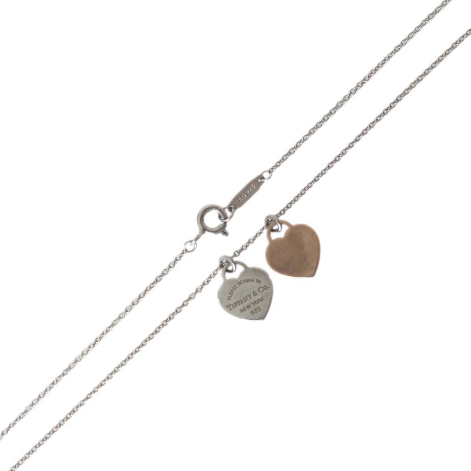 Tiffany & Co. Twin Heart Necklace Ag925 Silver 3.0G (1 of 7)