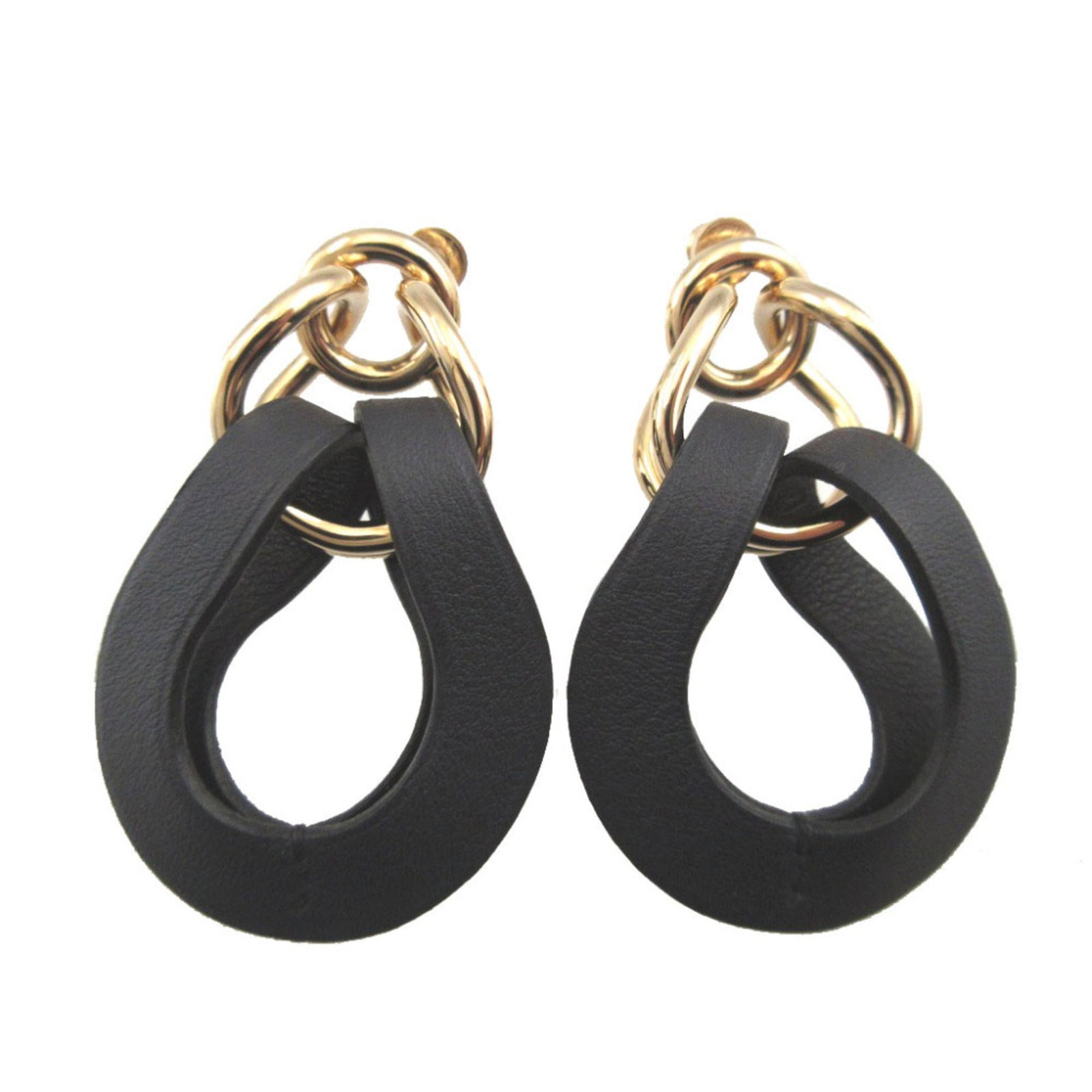 Leather earrings by Hermes: Leather earrings by Hermes Leather drop earrings by Hermes in blue indigo, measuring 55.00mm x 38.00mm, bear a signature and are offered in used (like new) condition with hardly any traces of usage. M