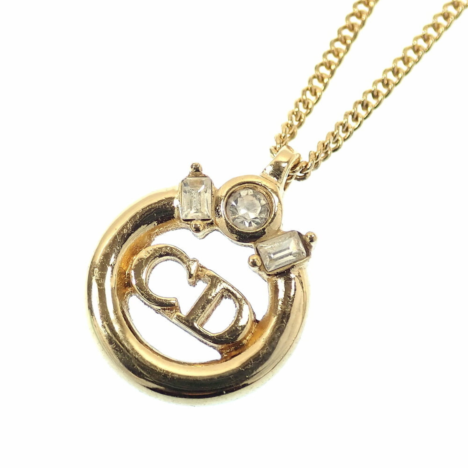 Christian Dior Necklace With Gemstones Women'S Gold Color (Gp): Christian Dior Necklace With Gemstones Women'S Gold Color (Gp) Christian Dior's iconic necklace features clear gemstones set in women's gold color, adding a touch of elegance to any outfit. The neckla