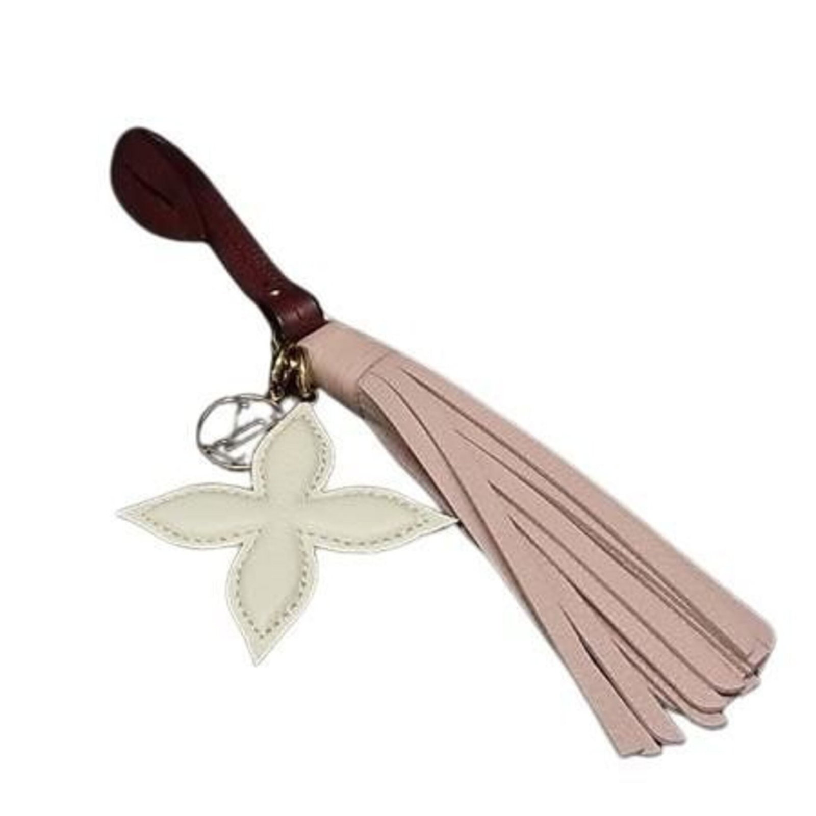Louis Vuitton Handbag Charm Leather: Louis Vuitton Handbag Charm Leather Pink, Red Color, White Louis Vuitton Handbag Charm Leather. This opened leather handbag charm features the iconic Louis Vuitton design in three distinct colors.