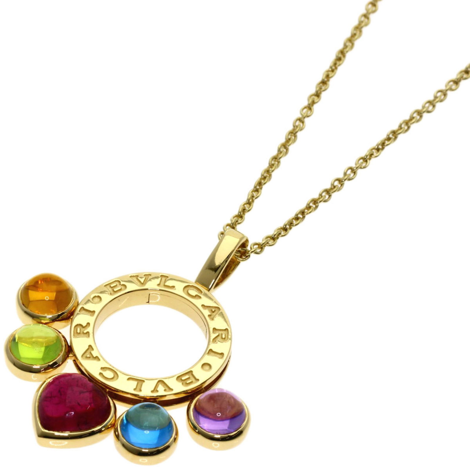 Bvlgari Allegra Multi-Color Stone Necklace K18 Yellow Gold For Women: Bvlgari Allegra Multi-Color Stone Necklace K18 Yellow Gold For Women Bvlgari Allegra Multi-Color Stone Necklace in K18 Yellow Gold for Women features a unique multi-color stone design, showcasing the