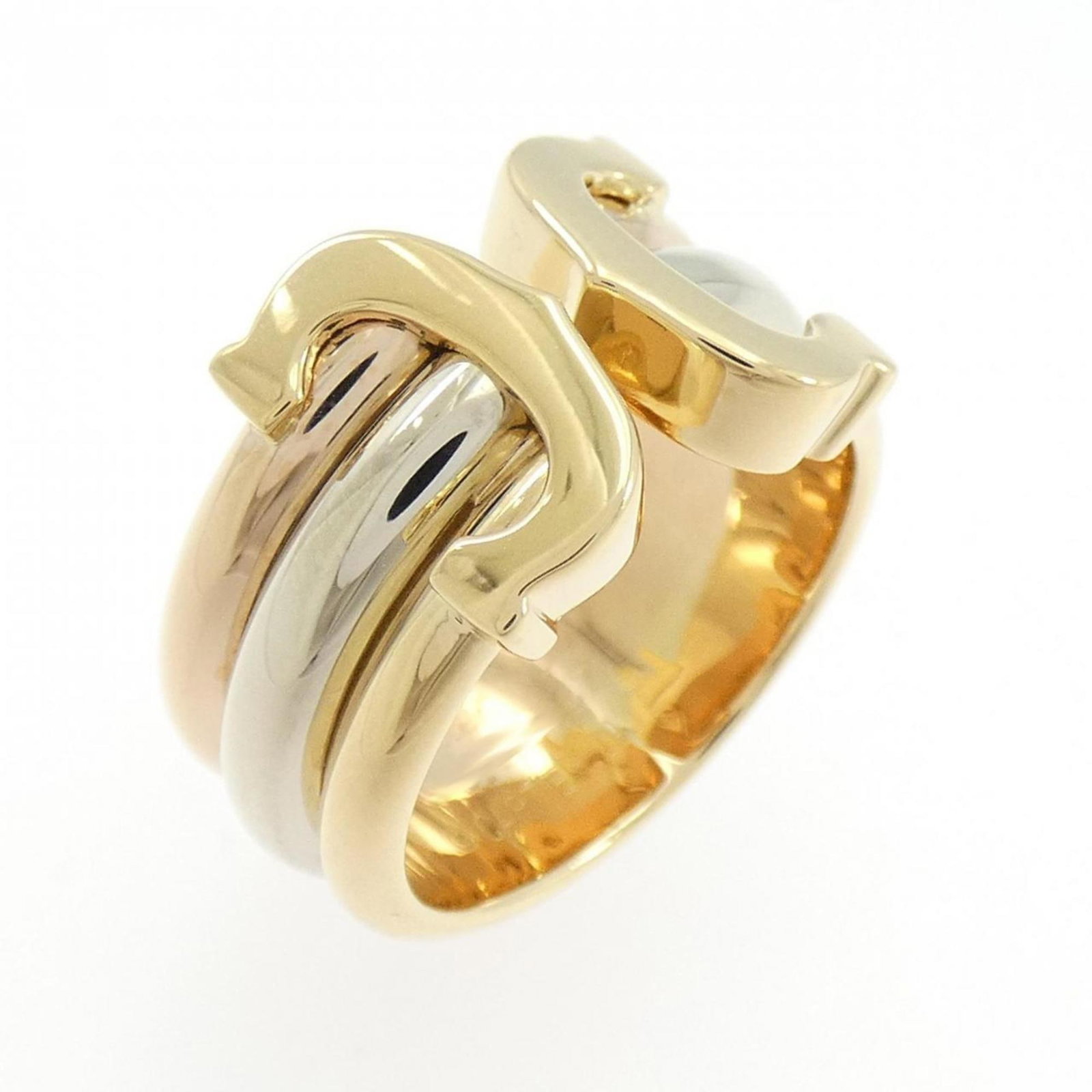 Cartier Pink 18k White 18k Yellow Gold Ring Band: Cartier Pink 18k White 18k Yellow Gold Ring Band Cartier Pink 18k White 18k Yellow Gold Ring Band - A luxurious and elegant band featuring pink gold, white gold, and yellow gold in a stunning combinat