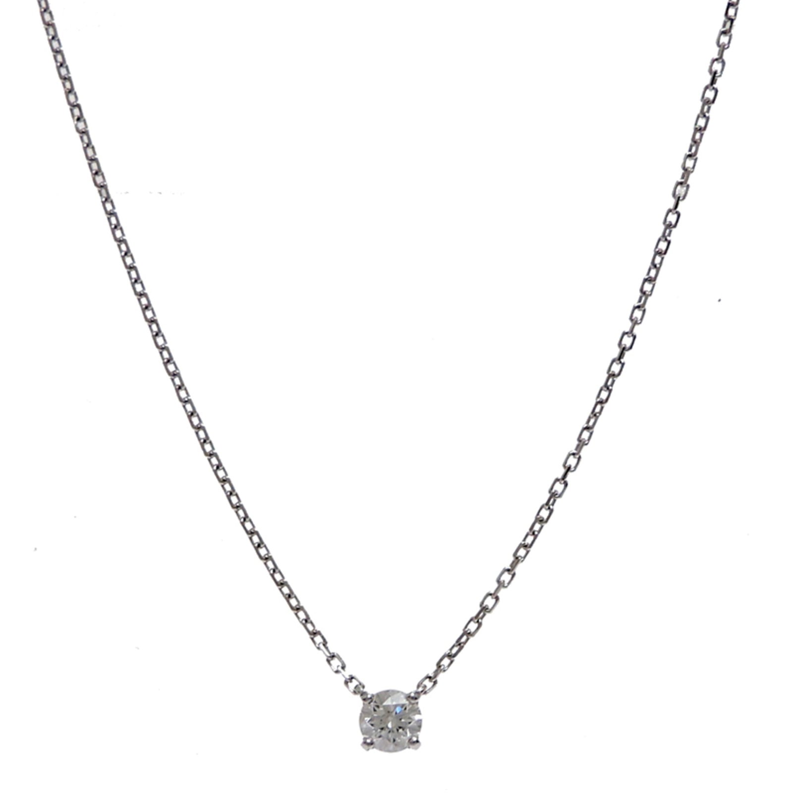 Cartier 1895 Solitaire 0.23Ct Diamond Women'S Necklace N7424177 750 White Gold: Cartier 1895 Solitaire 0.23Ct Diamond Women'S Necklace N7424177 750 White Gold Cartier's iconic Solitaire necklace showcases a stunning 0.23ct diamond set in 18K white gold, creating a timeless and el