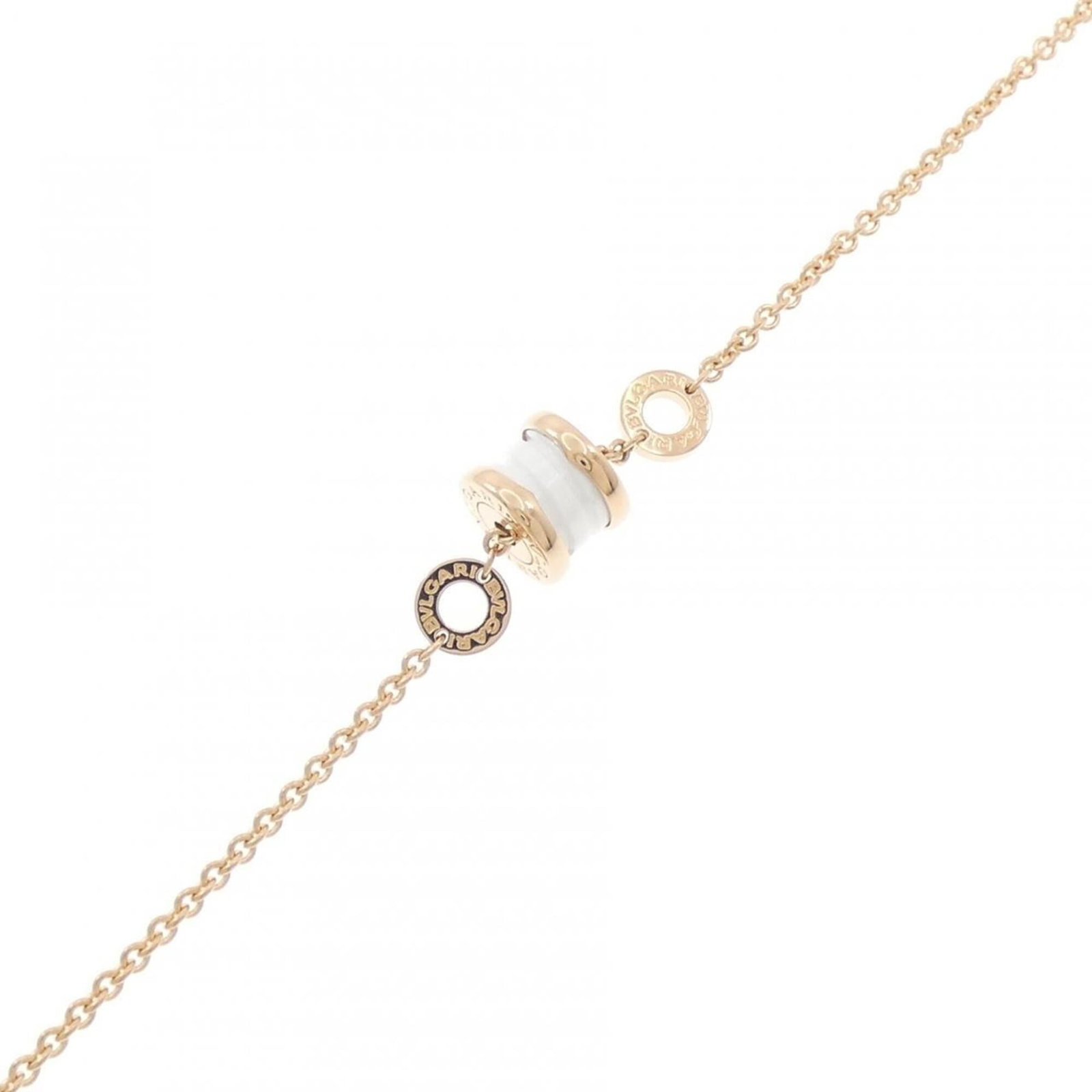 Bvlgari Charm Bracelet Ceramic Pink Gold (18K): Bvlgari Charm Bracelet Ceramic Pink Gold (18K) Ceramic pink gold (18K) charm bracelet from Bvlgari, featuring a vibrant pink hue and a delicate design. This 16cm-18cm long charm bracelet has some
