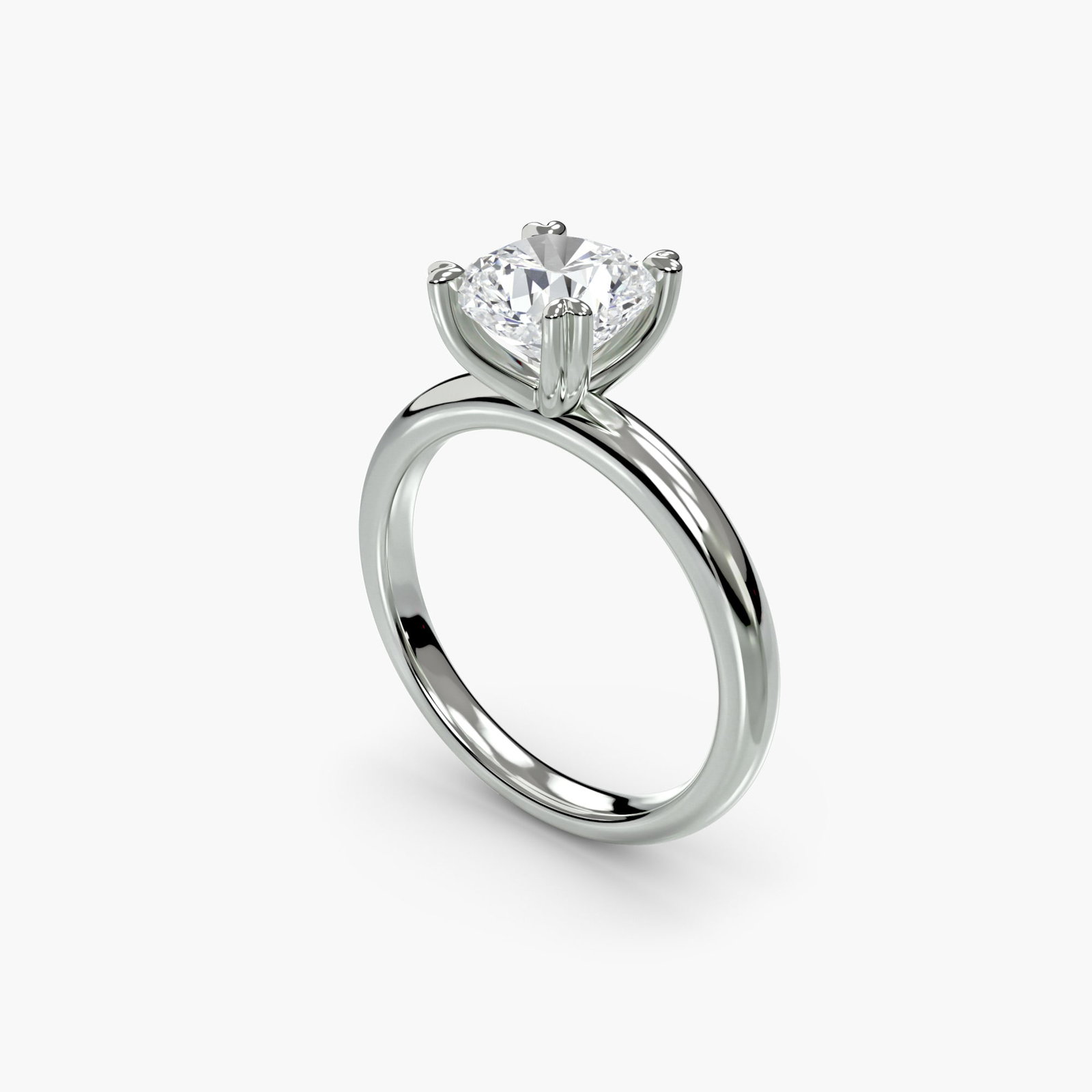 Solitaire Cushion 950 Platinum Ring Setting - 5