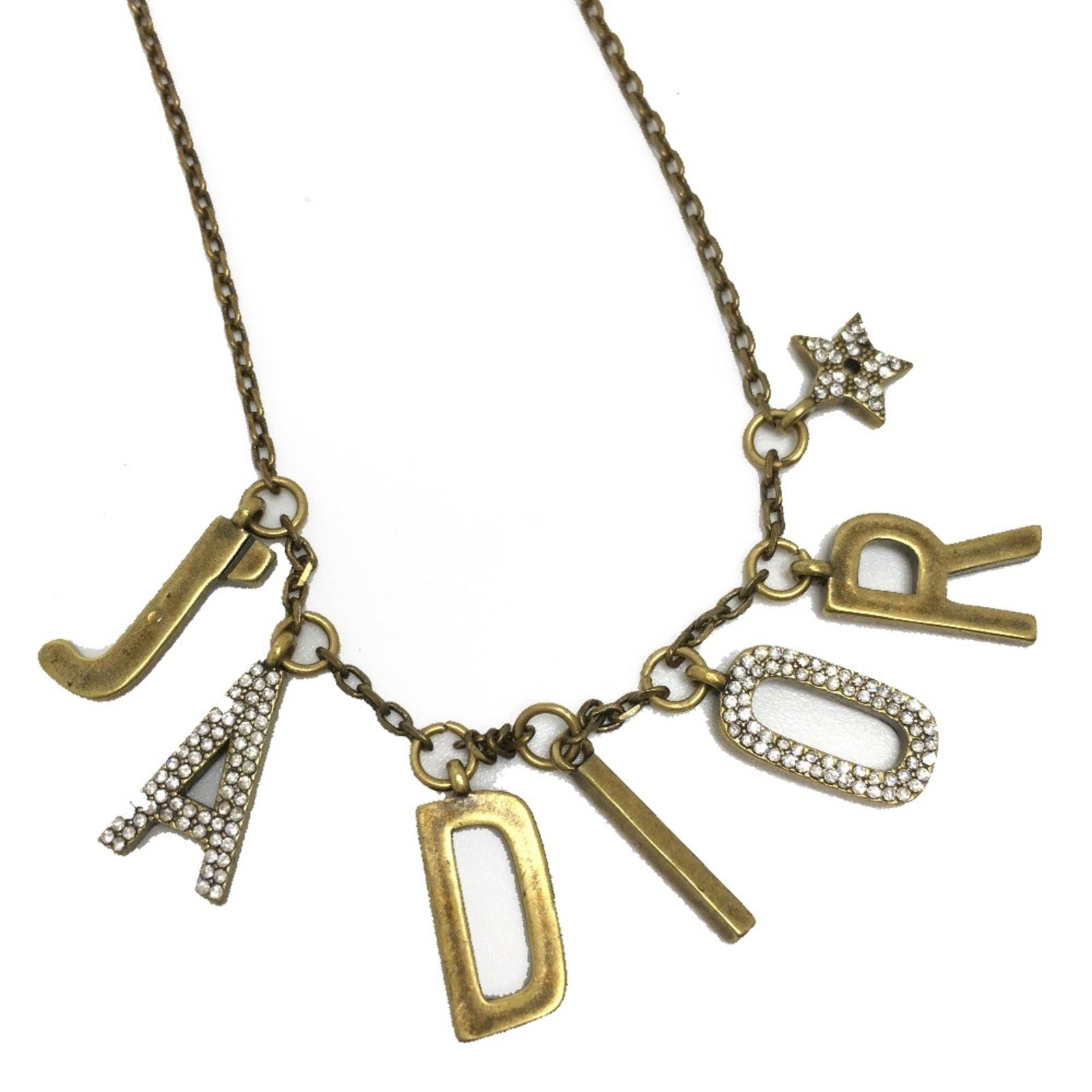 Christian Dior Gold Plated Necklace: Christian Dior Gold Plated Necklace Gold Plated Necklace from Christian Dior, featuring a total length of 17.3 inches and a chain length of 19.3 inches, showcasing the brand's signature style with gol