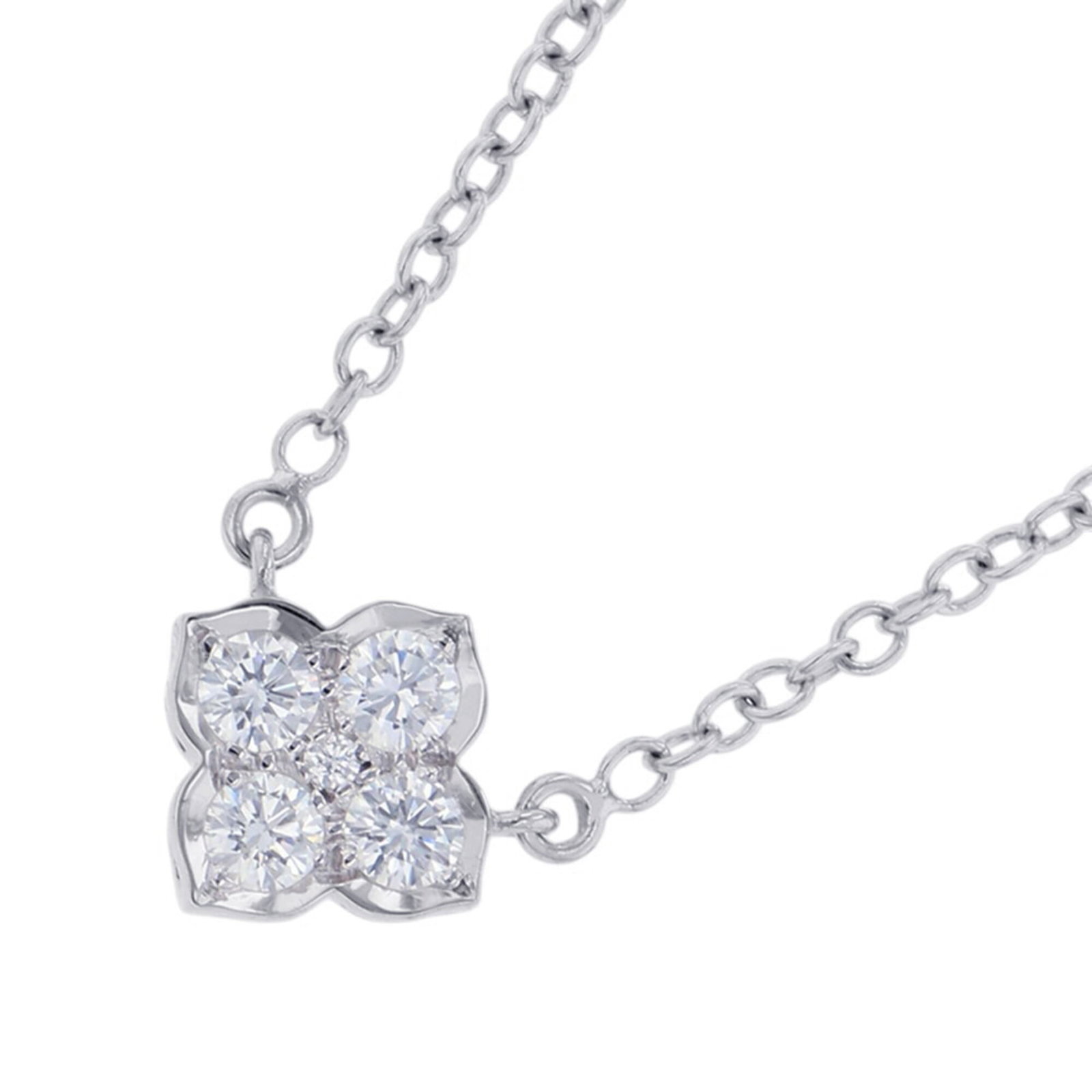 Hindu Diamond Pendant Cartier 18K White Gold Diamond Necklace.: Hindu Diamond Pendant Cartier 18K White Gold Diamond Necklace. Cartier's 18K white gold diamond pendant necklace boasts a stunning 10.1mm x 10.4mm diamond set in a beautiful Cartier design, suspended 