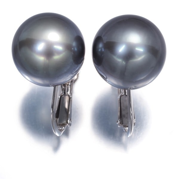 South Sea Pearl 13.3Mm Solitaire Earrings 14K 585 White Gold: South Sea Pearl 13.3Mm Solitaire Earrings 14K 585 White Gold 13.3mm South Sea Pearl solitaire earrings in 14k white gold provide a touch of elegance, with the cultured pearl's luster and sheen taking 