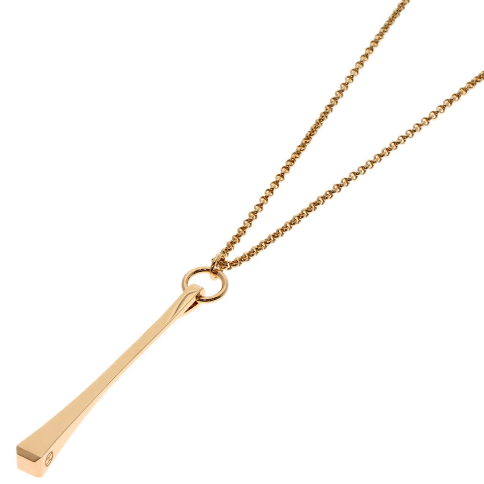Women's 18K Pink Gold Hermes Clou De Forge Necklace: Women's 18K Pink Gold Hermes Clou De Forge Necklace 18K pink gold Hermes Clou De Forge Necklace boasts a stunning design with a pendant size of 55.7mm x 5.5mm, set against a 41 cm / 16.14'' chain. The