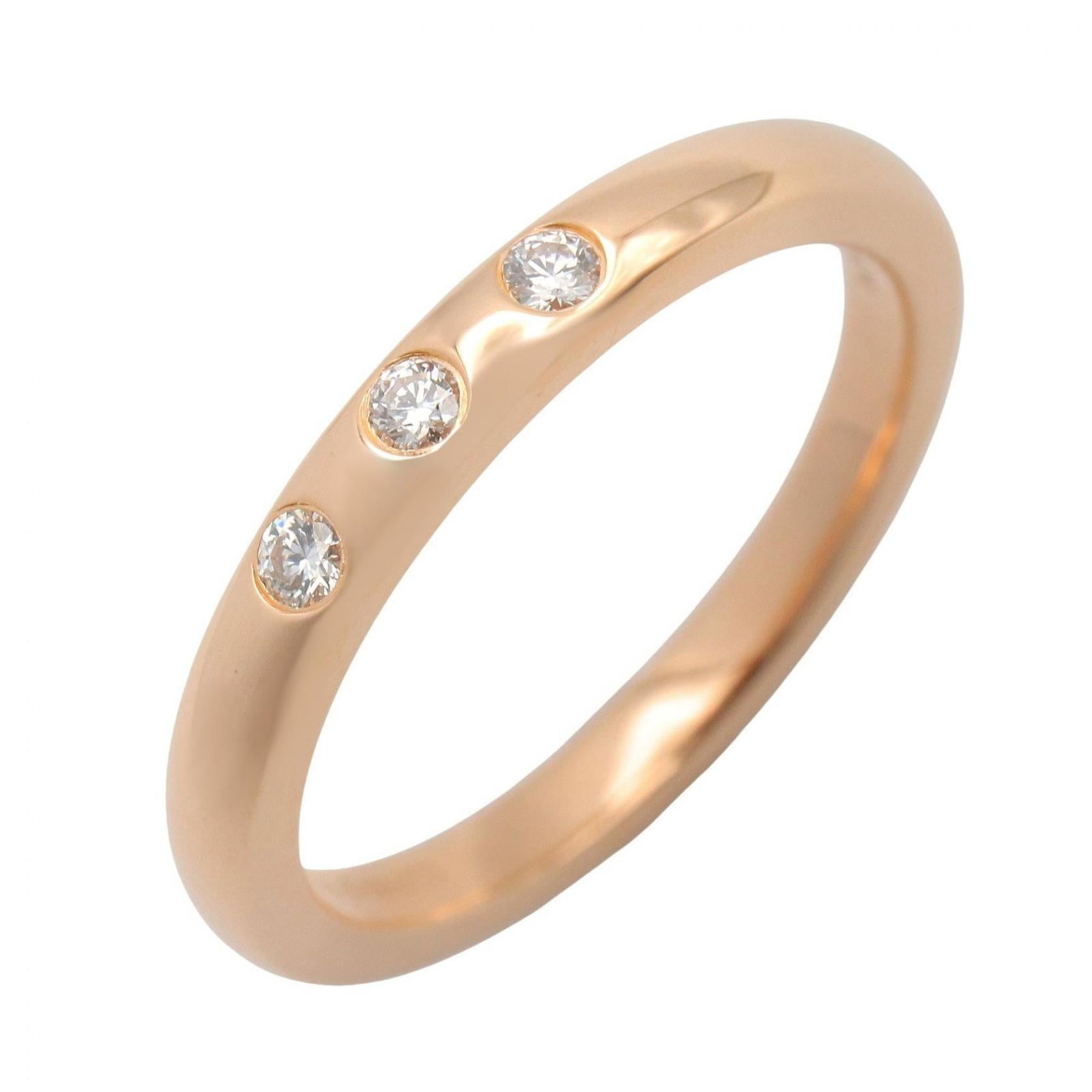 Pink Gold Ring Band Tiffany: Pink Gold Ring Band Tiffany Pink Gold Ring Band from Tiffany, featuring clear and gold details. This 18K pink gold band is in like new condition with hardly any signs of usage, making it a great find 