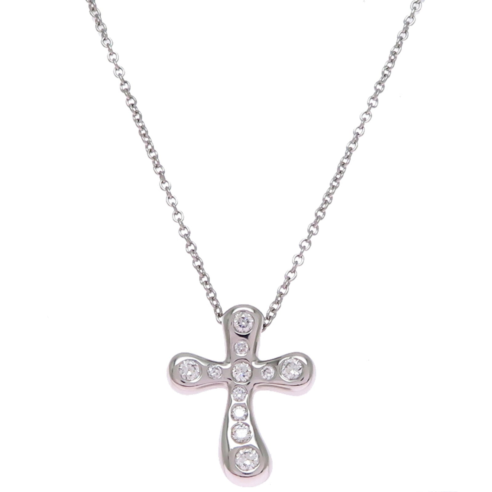 Tiffany & Co. Dots Cross Necklace For Women And Men Platinum 950: Tiffany & Co. Dots Cross Necklace For Women And Men Platinum 950 Tiffany & Co. Dots Cross Necklace For Women And Men Platinum 950 - A timeless piece featuring diamonds set in platinum, crafted with a 