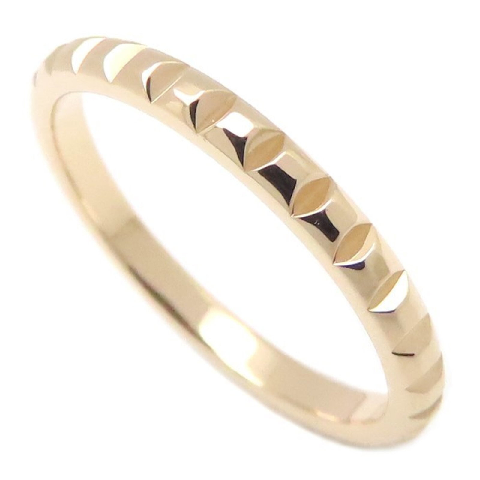Pink Gold Ring Boucheron Band: Pink Gold Ring Boucheron Band Pink Gold Boucheron Band Ring features a delicate 18K pink gold band with a subtle 2mm width, perfect for adding a touch of elegance to any outfit. This pre-owned ring