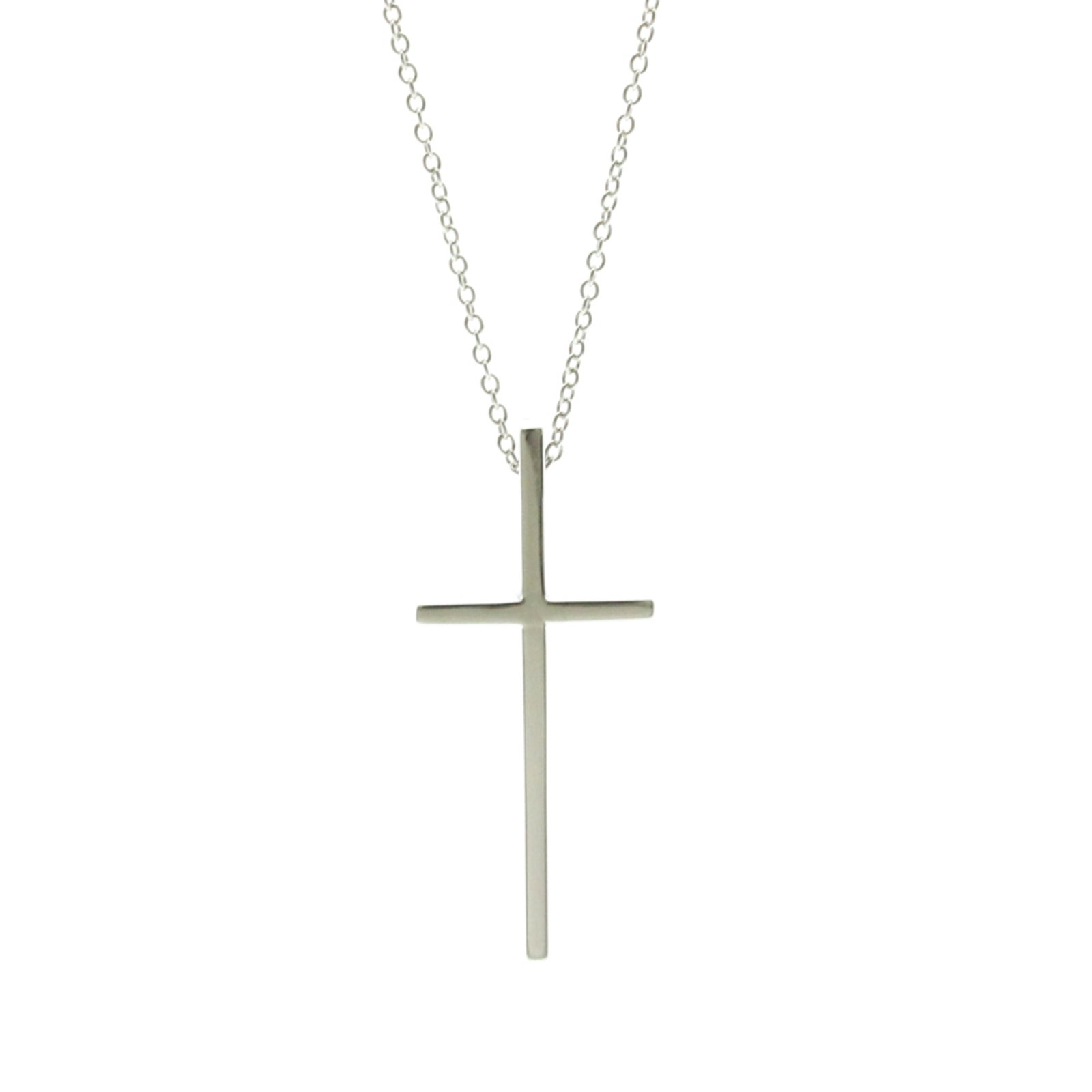 Tiffany Cross Necklace White Gold (18K) No Stone Menwomen Fashion Pendant Necklace (Silver): Tiffany Cross Necklace White Gold (18K) No Stone Menwomen Fashion Pendant Necklace (Silver) Tiffany Cross Necklace White Gold (18K) No Stone Menwomen Fashion Pendant Necklace (Silver) features a