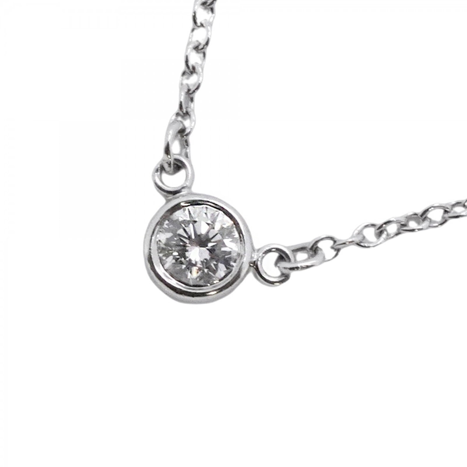 Tiffany & Co. By The Yard Necklace 1Pd (Pt950) Platinum Diamond Ladies' Necklace: Tiffany & Co. By The Yard Necklace 1Pd (Pt950) Platinum Diamond Ladies' Necklace Platinum diamond necklace with a 4.1mm x 6.2mm pendant, set in a 42 cm / 16.53'' platinum chain, featuring a 950 Pt dia