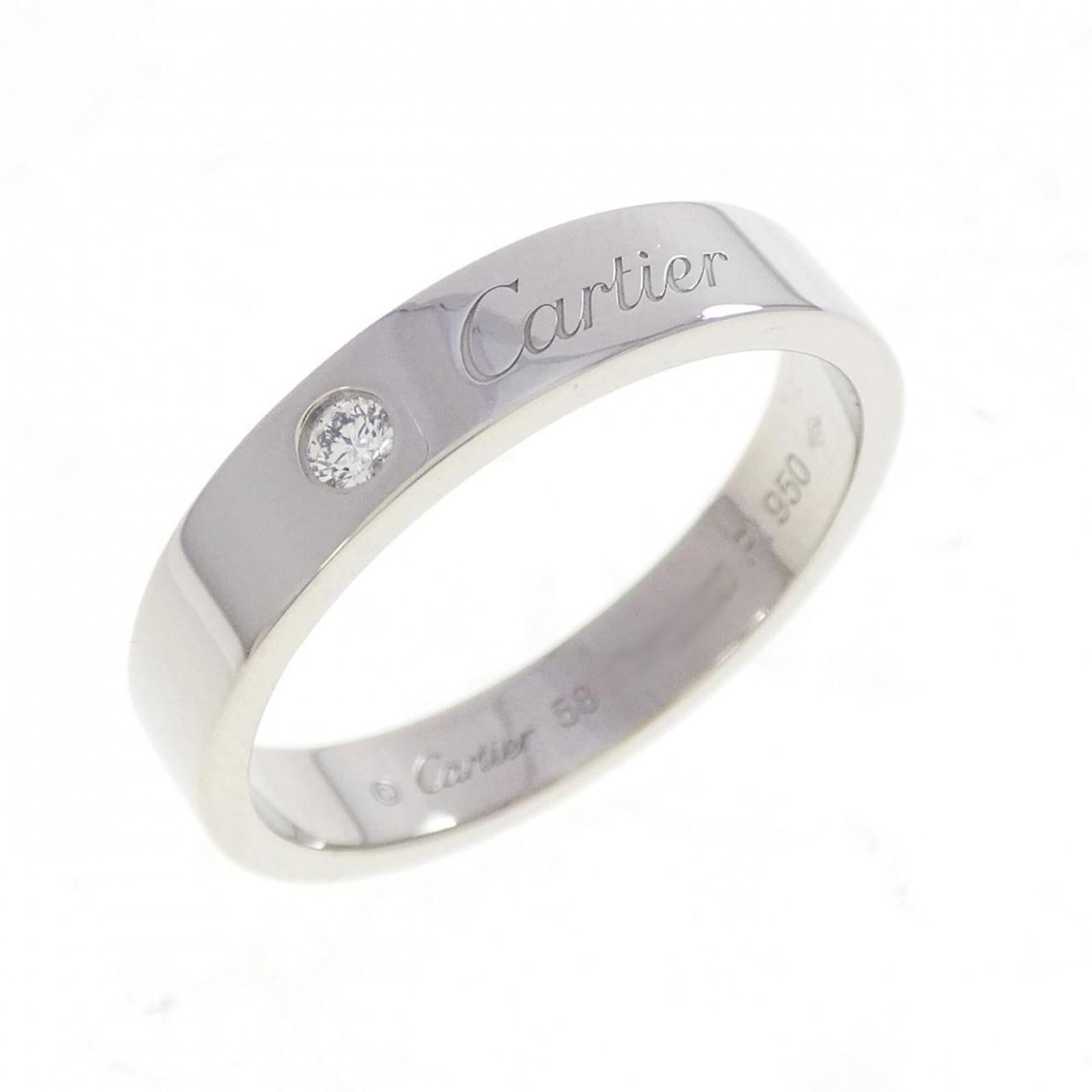 Cartier Wedding 1P Ring: Cartier Wedding 1P Ring Cartier Wedding 1P Ring in platinum, featuring silver accents. This used ring shows some traces of usage and minor scratches, but remains in very good condition. A Cartier