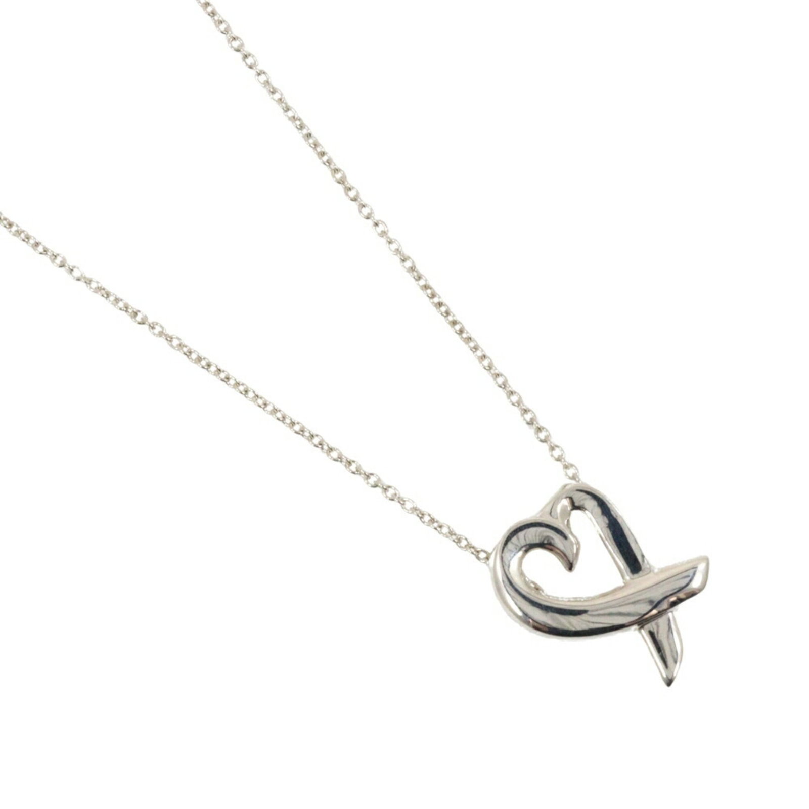 Tiffany & Co. Loving Heart Necklace Silver 925 Approx. 0.08 Oz (2.83 G) Heart Women'S: Tiffany & Co. Loving Heart Necklace Silver 925 Approx. 0.08 Oz (2.83 G) Heart Women'S Tiffany & Co. Loving Heart Necklace in Silver 925, featuring a delicate heart design with a silver 925 material