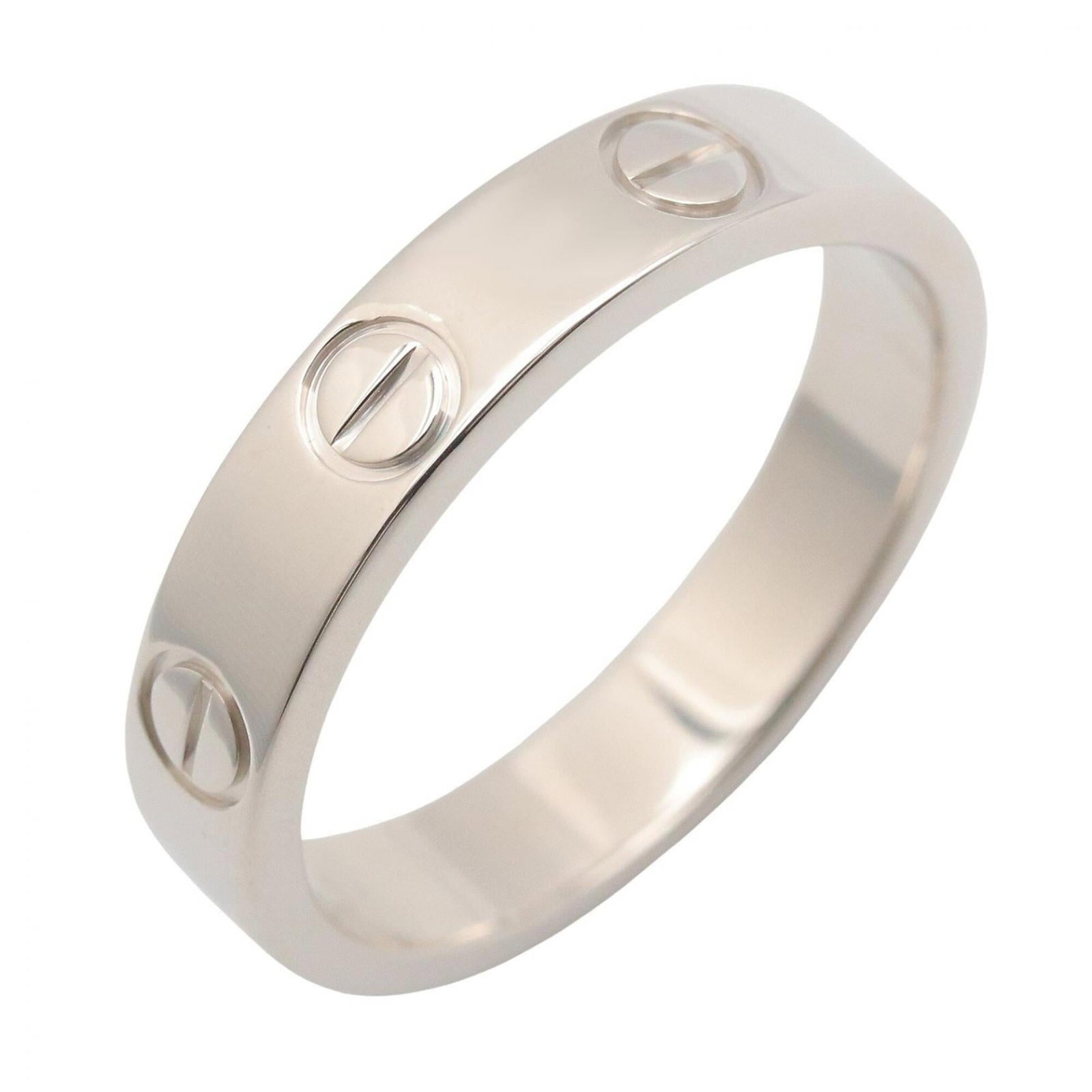White Gold Cartier Band Ring 18K: White Gold Cartier Band Ring 18K 18K White Gold Cartier Band Ring for Women - Like New Condition. This beautiful band ring features white gold material and boasts a classic design, making it a