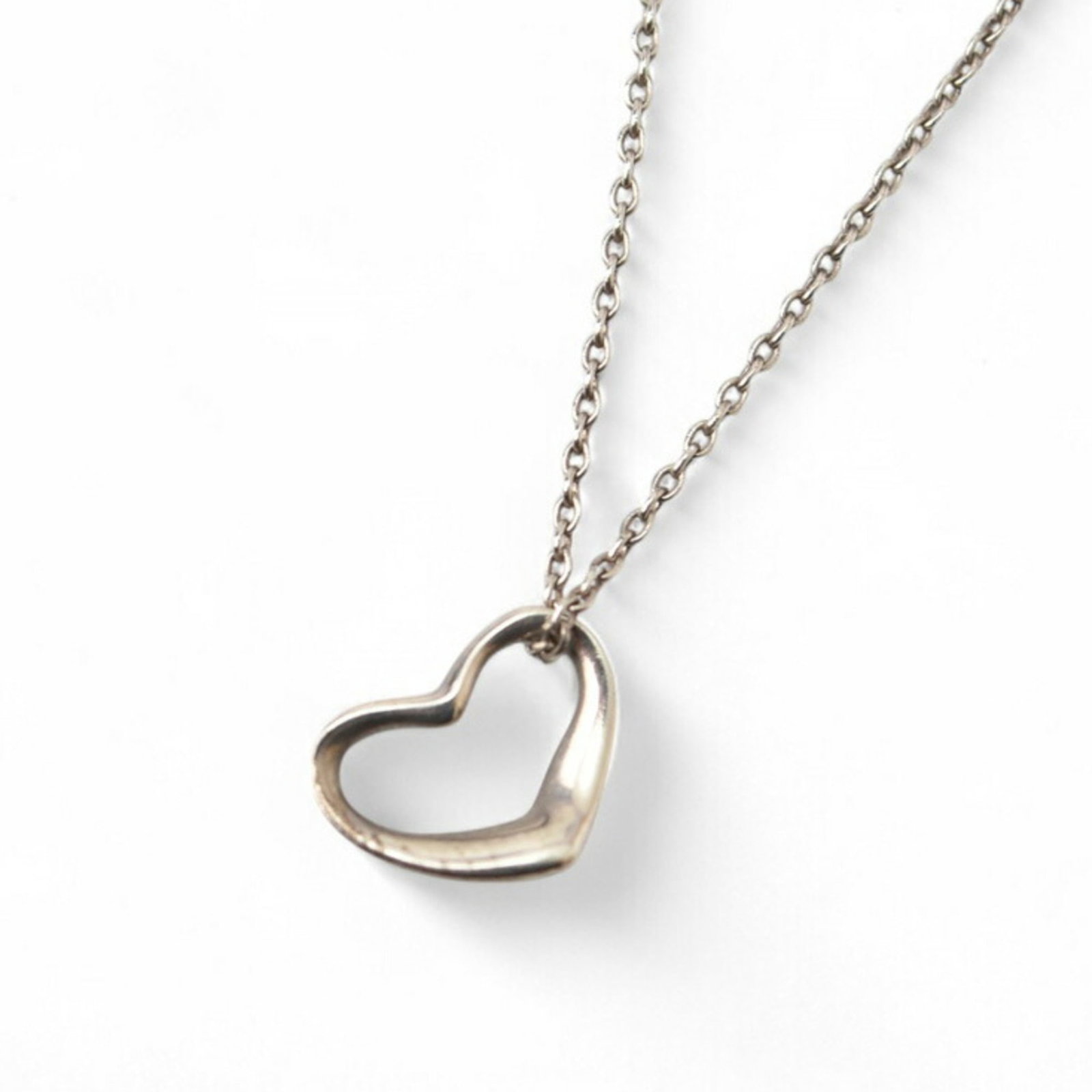 Silver Elsa Peretti Heart Pendant Tiffany Necklace Tiffany&Co. 11Mm (1 of 9)