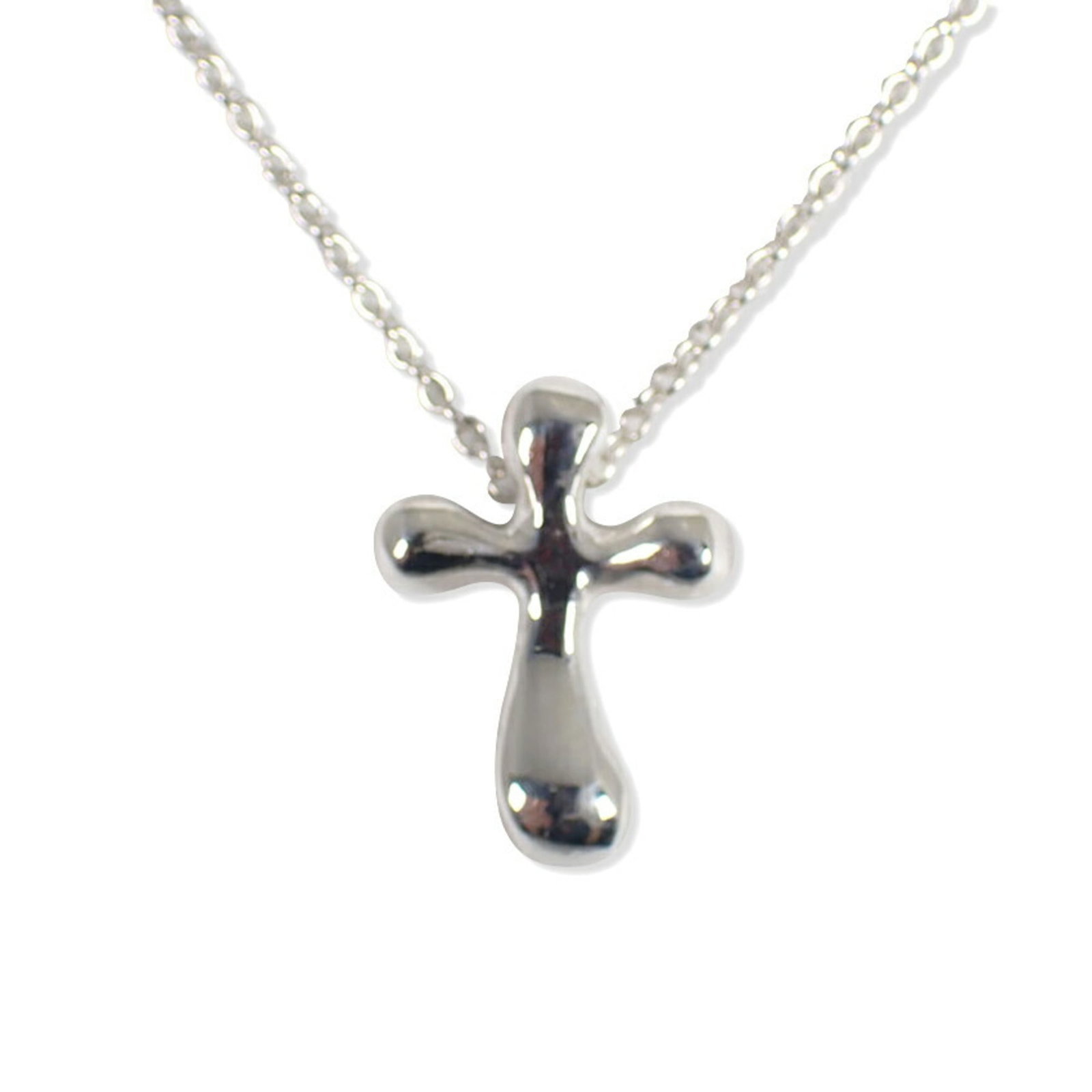 Co Tiffany & Small Pendant Cross Necklace 925: Co Tiffany & Small Pendant Cross Necklace 925 Sterling Silver Tiffany & Co. Pendant Cross Necklace, 925. This elegant necklace features a small pendant cross in sterling silver, measuring 14.6mm x 10.