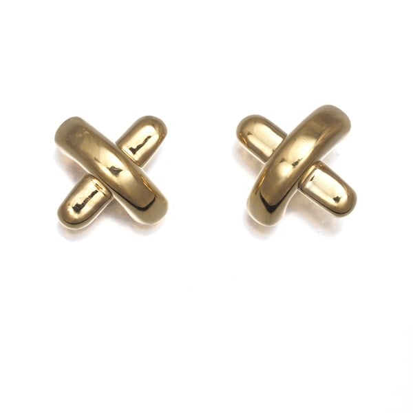 Tiffany&Co. Earrings Cross Stitch 18K 750 Yellow Gold (1 of 5)
