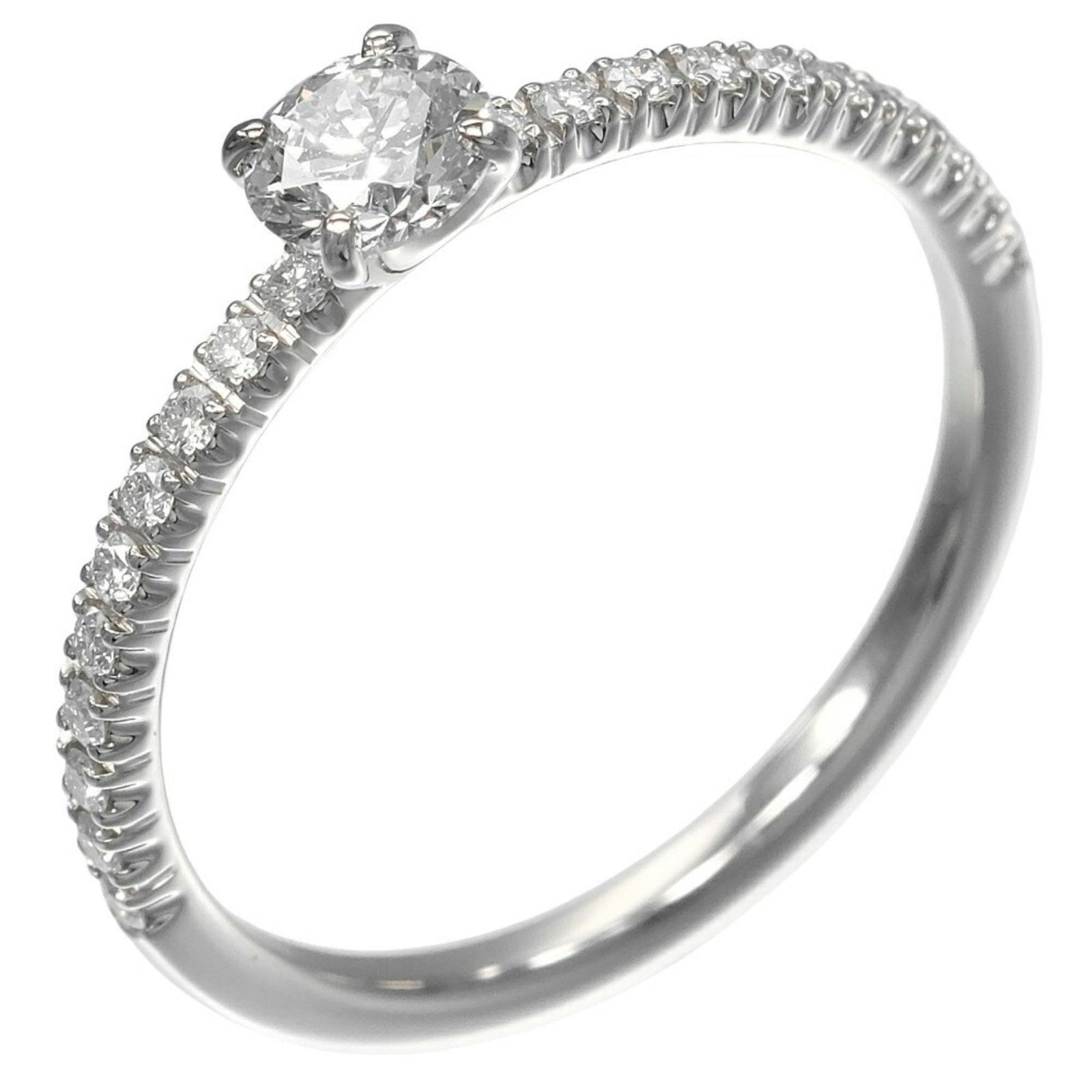 Ring Band by Platinum 950: Ring Band by Platinum 950 Platinum 950 band ring from Cartier, featuring a diamond stone weighing 0.24 carats and measuring 4mm in width, set on an inner diameter of 15.00mm. This used item is in mint