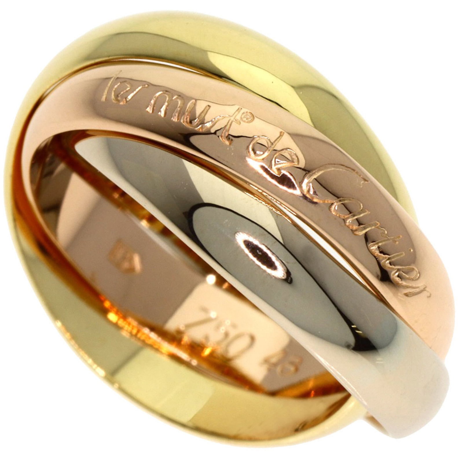 Cartier Pink 18k White 18k Yellow Gold Ring Band: Cartier Pink 18k White 18k Yellow Gold Ring Band Cartier Pink 18k White 18k Yellow Gold Ring Band - A rare and elegant find, this 18k pink gold ring band boasts a unique combination of white and
