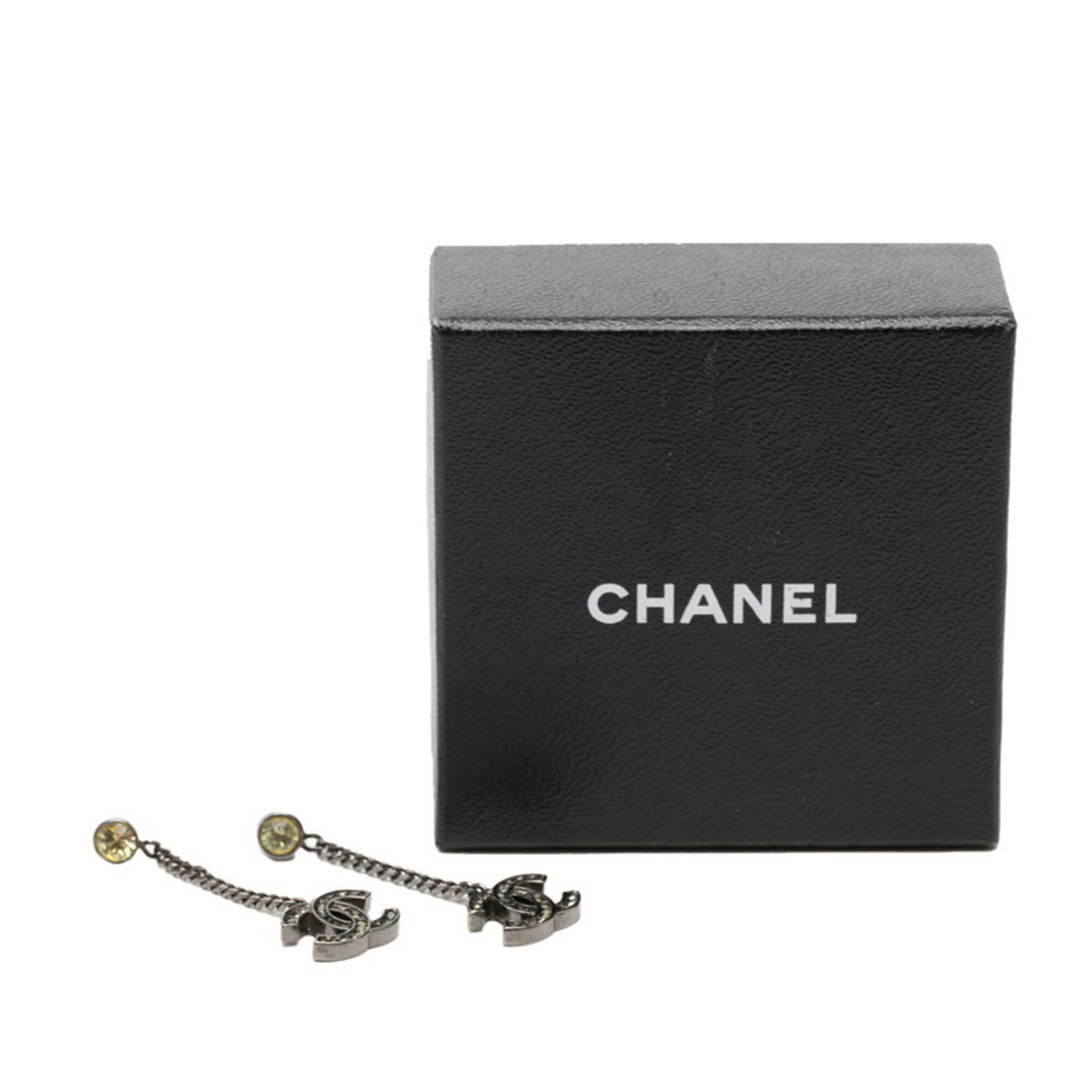 Earrings Metal Stud Chanel Rhinestone - 4